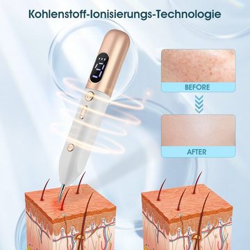 LETGOSPT Mikrodermabrasionsgerät Muttermal Entfernen, mit 9 Stärkenstufen und LCD-Bildschirm, Warzen Entfernen für Gesicht und Körper