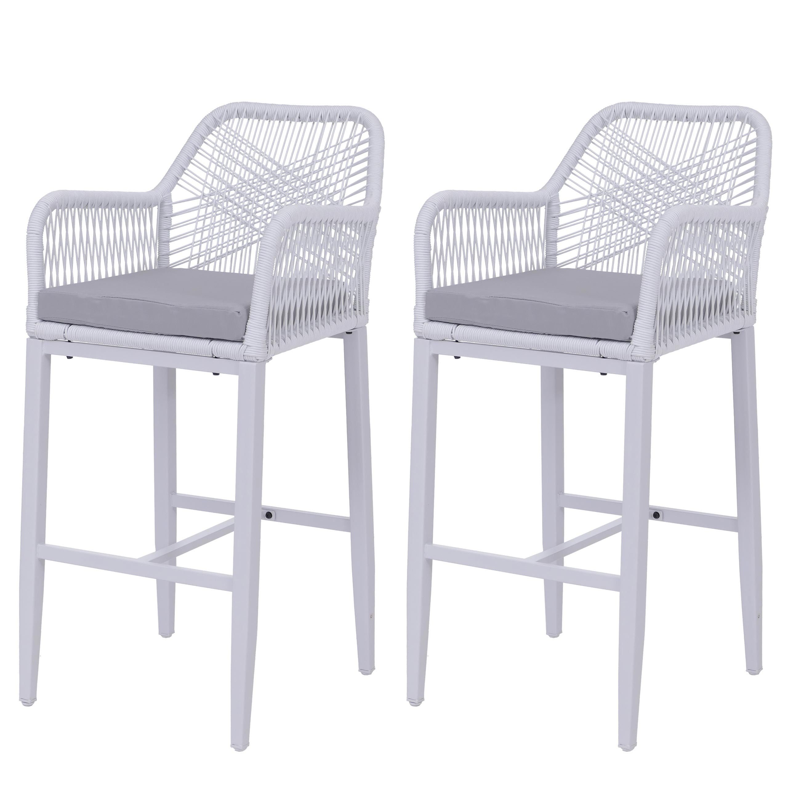 MCW Barhocker MCW-P91 (2 St), Stabiles Stahl-Gestell, Hohe Stoffqualität 180 g/m²