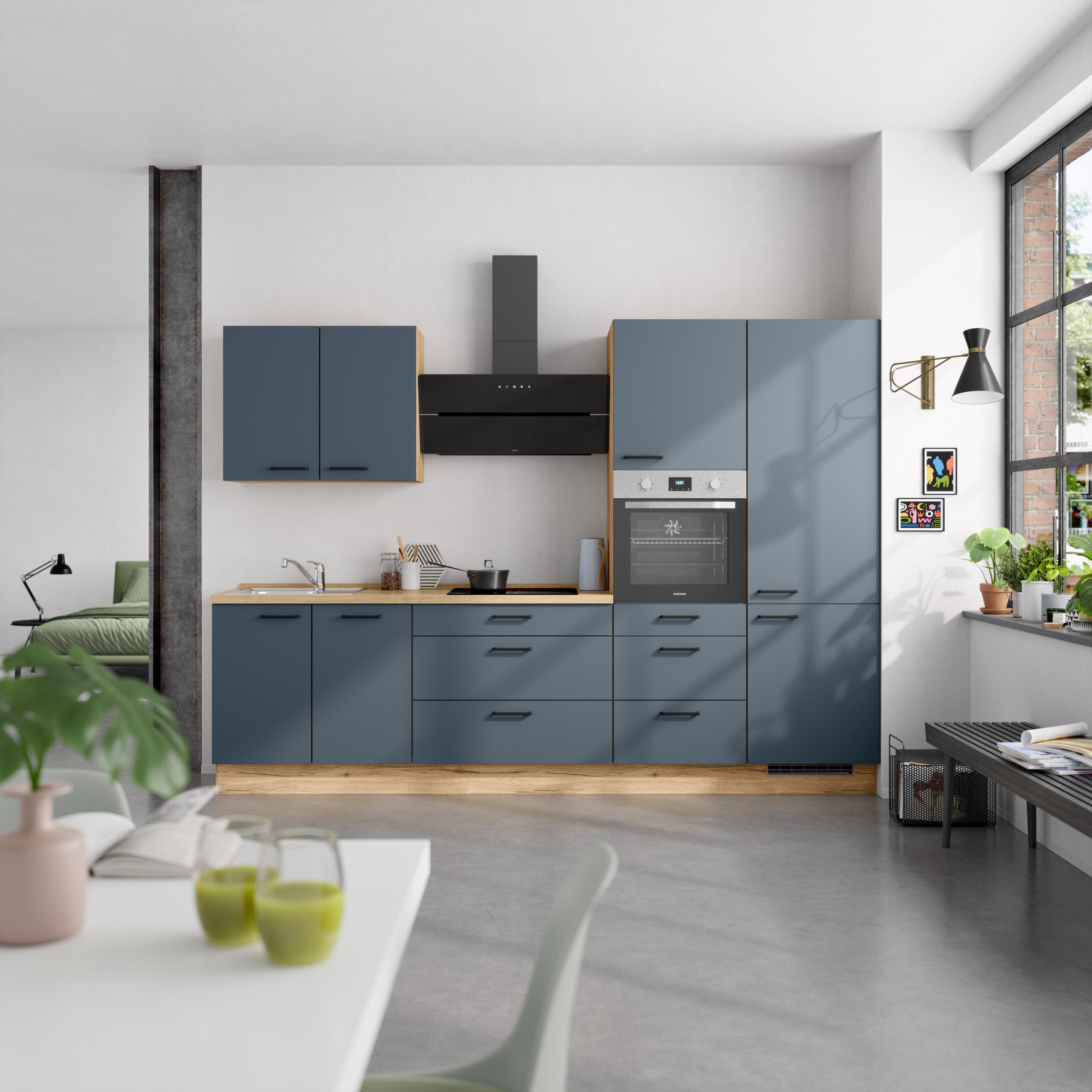 nobilia® Küchenzeile "Easytouch II", NEU: individuell anpassbar mit gratis Profi-Beratung, vormontiert, Breite 300 cm, Ausrichtung wählbar, wahlw. mit E-Geräten
