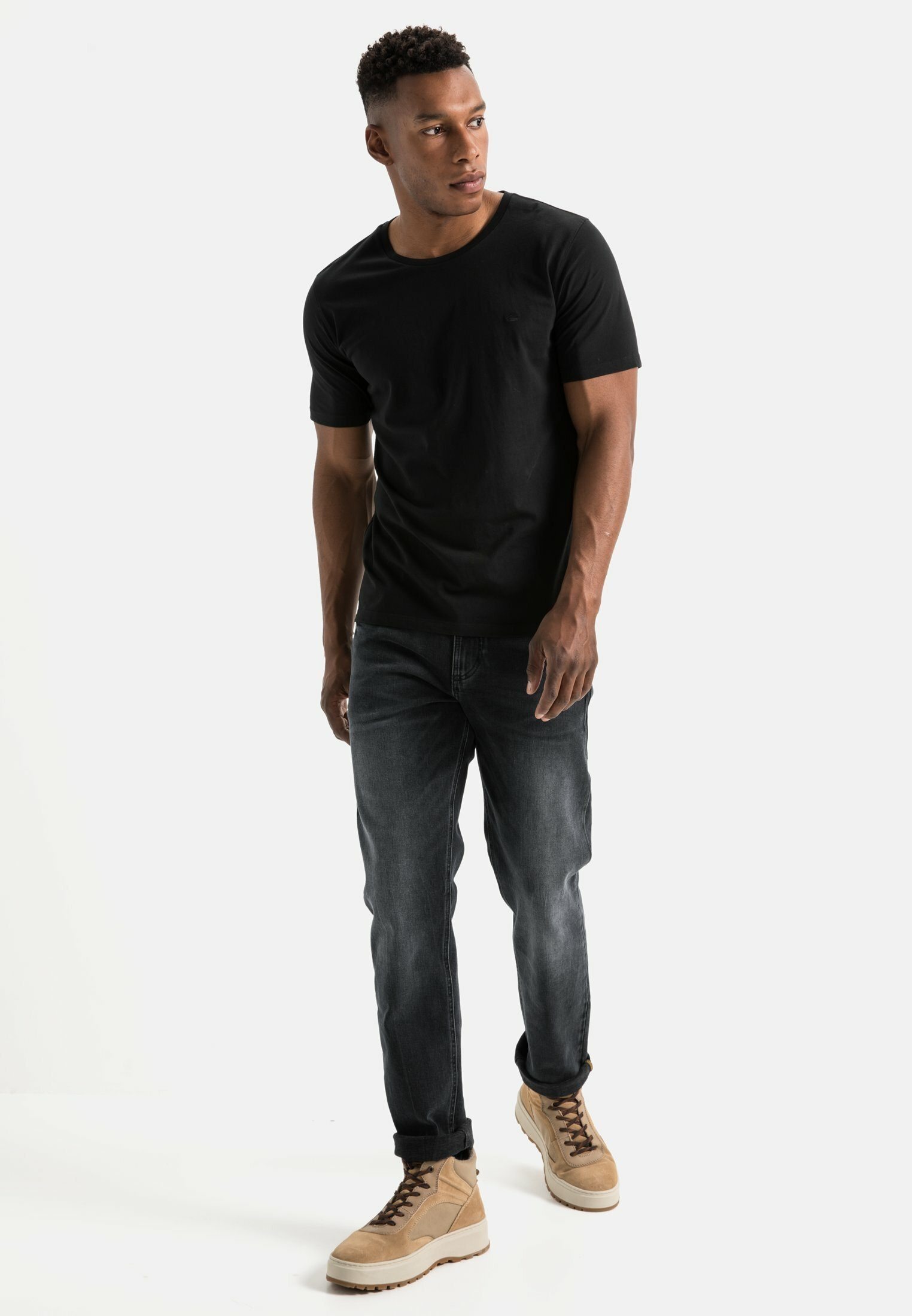 camel active T-Shirt aus reiner Baumwolle Kurzarm