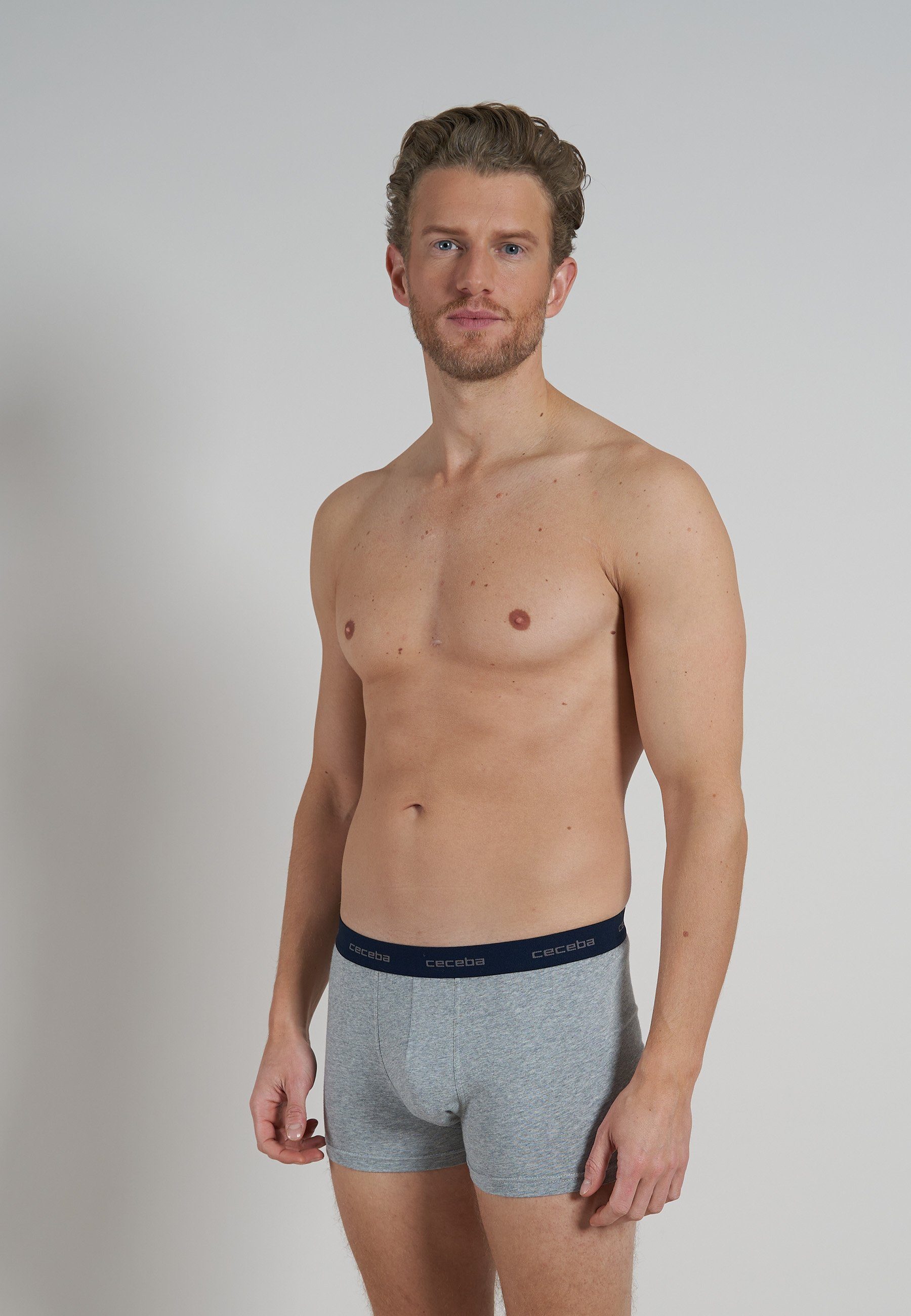 CECEBA Boxershorts CECEBA Herren Pants blau uni 6er Pack (6-St)