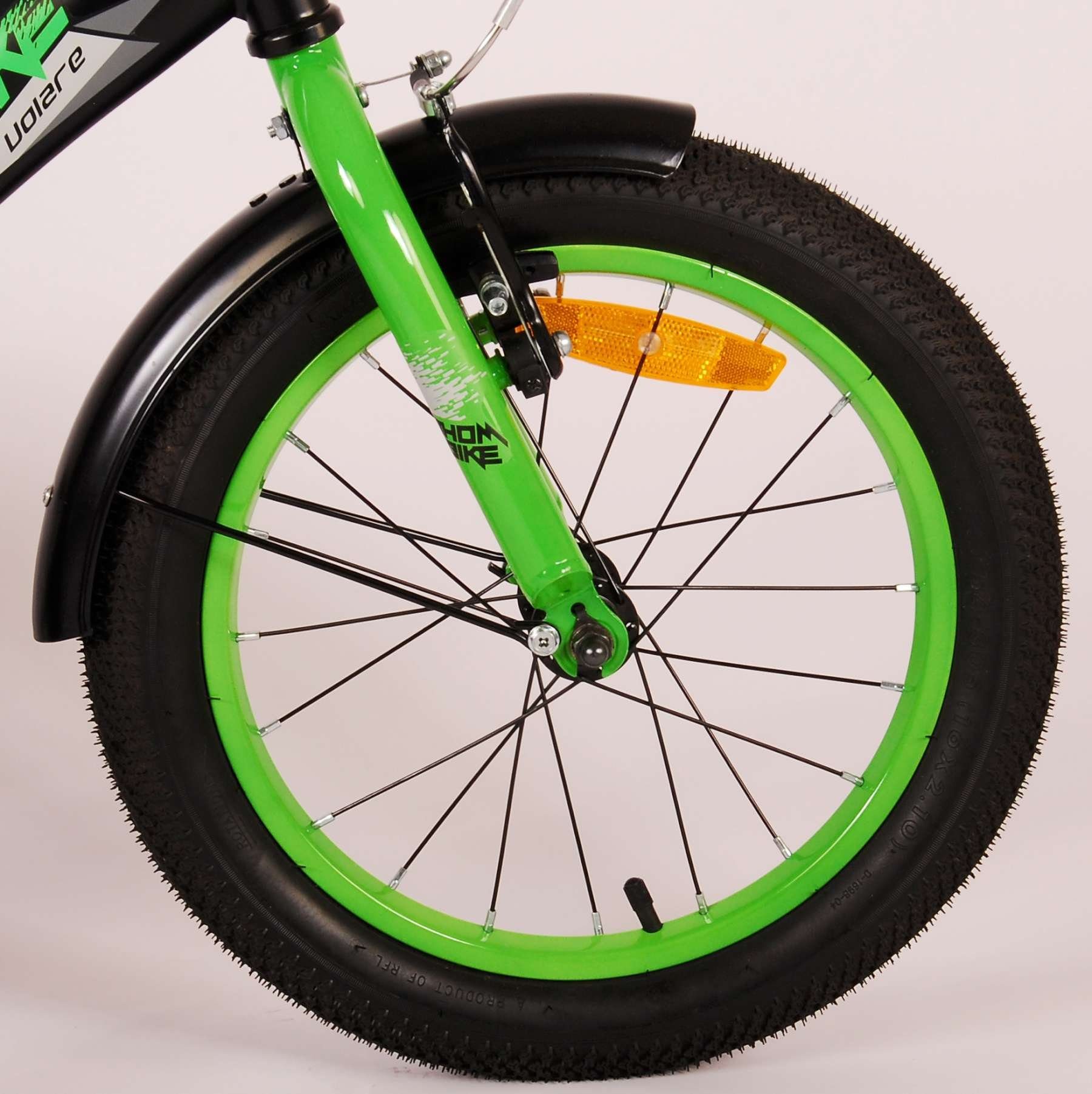 Volare Kinderfahrrad Thombike - Jungen -bis 4 schwarz-grün 16 verstellbaren mit - Stahlfelgen 60 Jahre zusammengebaut, - Luftbereifung, 18 Speichen, 85% Zoll oder 7 - kg