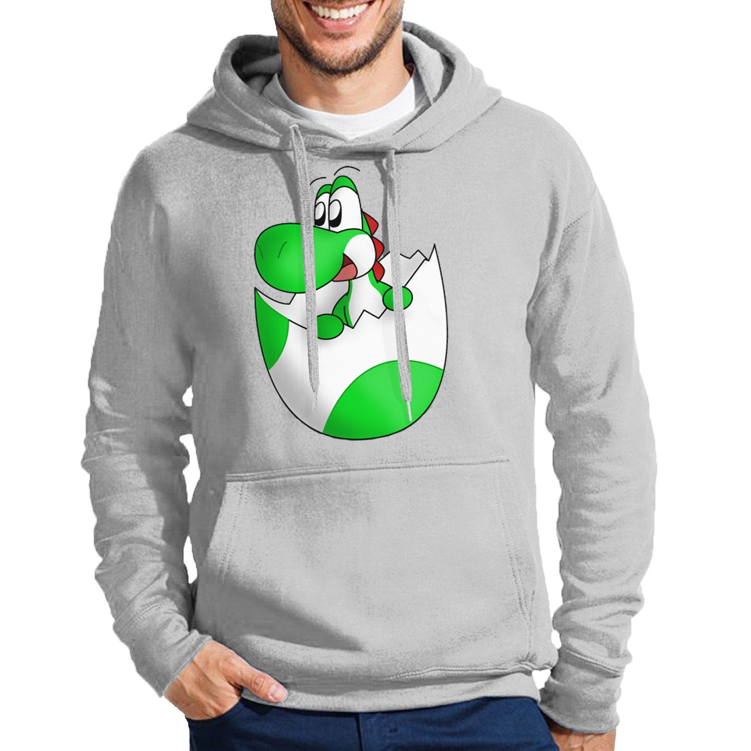 Hoodie Herren Baby Yoshi Ei Mario Super Retro Konsole Gaming