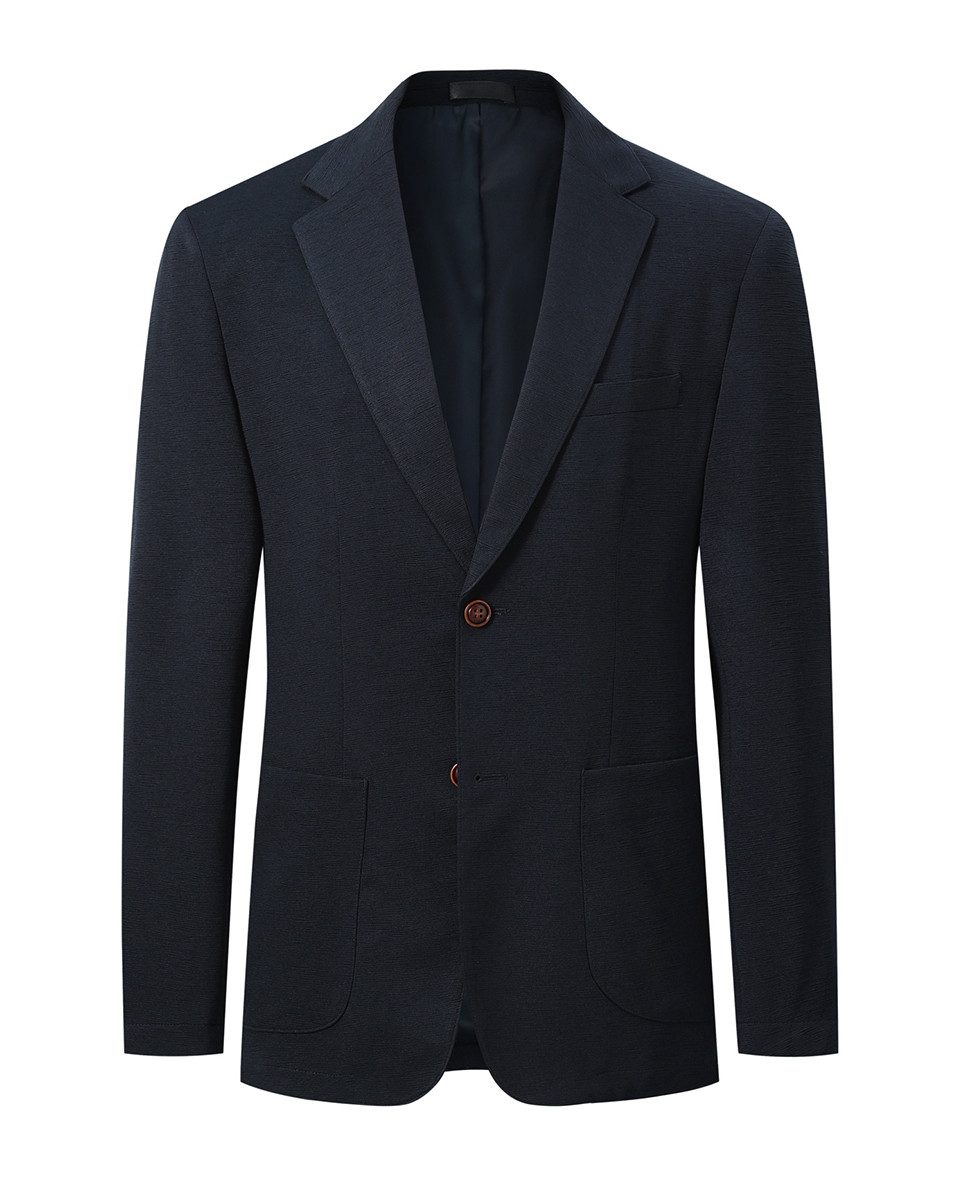 Allthemen Anzugsakko Herren 2 Knöpfe Sakko mit Wellenstruktur Casual Blazer