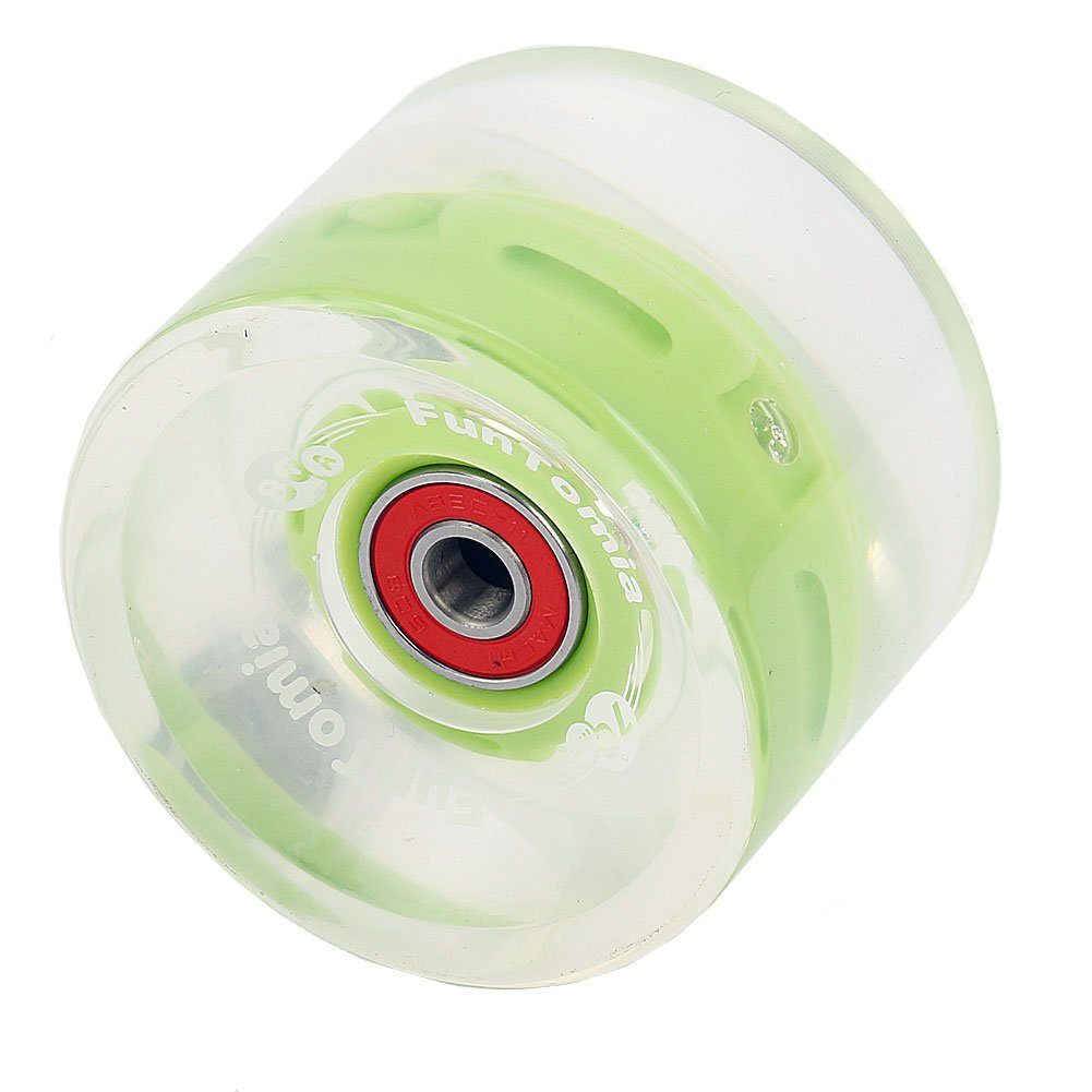 FunTomia inkl. Wheels) Rollen Kugellager Rollenhärte Mach1® Stück FunTomia 70x51mm 80A 80A (LED) Magnet (Big grün Longboard LED und 4 Spacer in Longboard/Skateboard