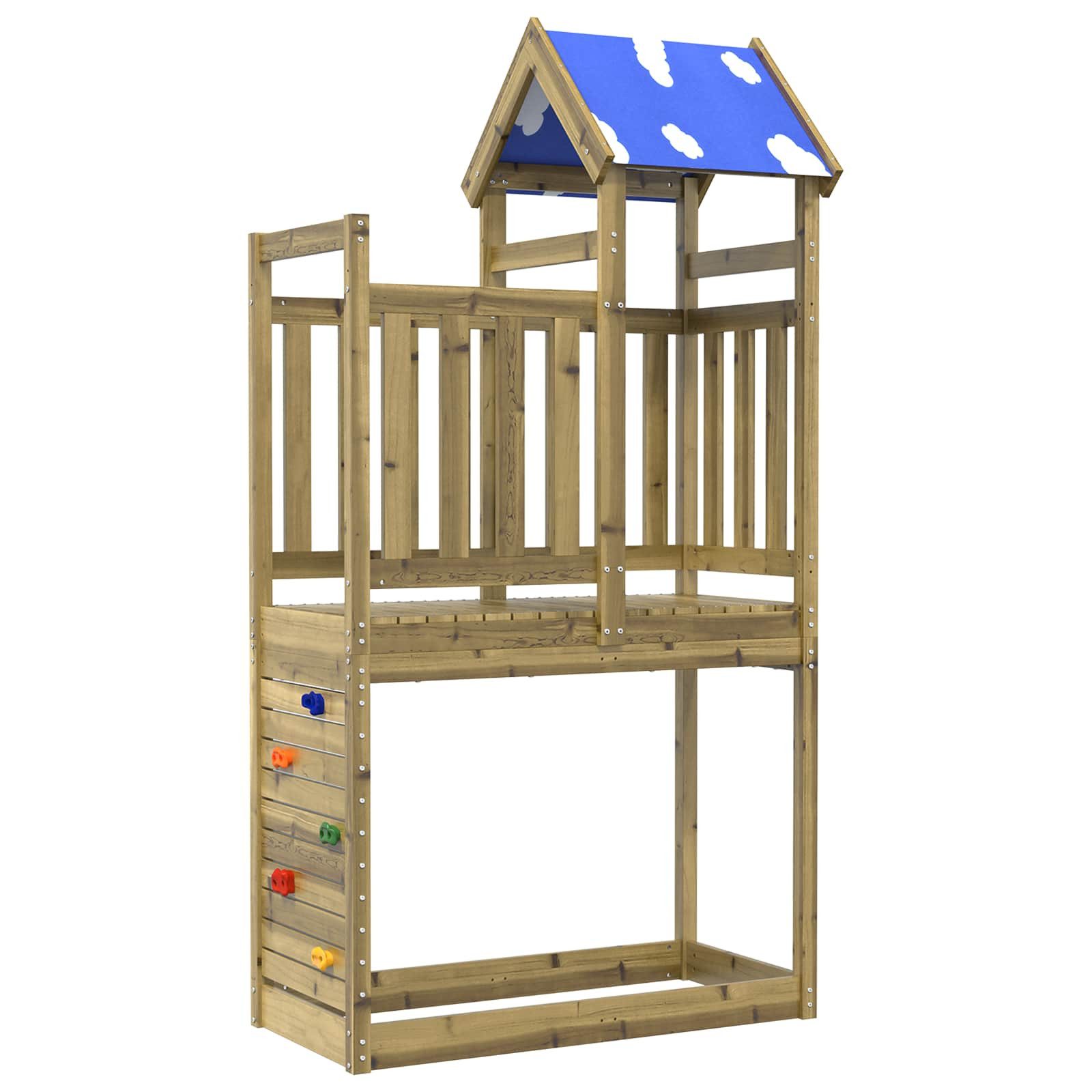 vidaXL Spielturm, Spielturm Braun Massives imprägniertes Holz