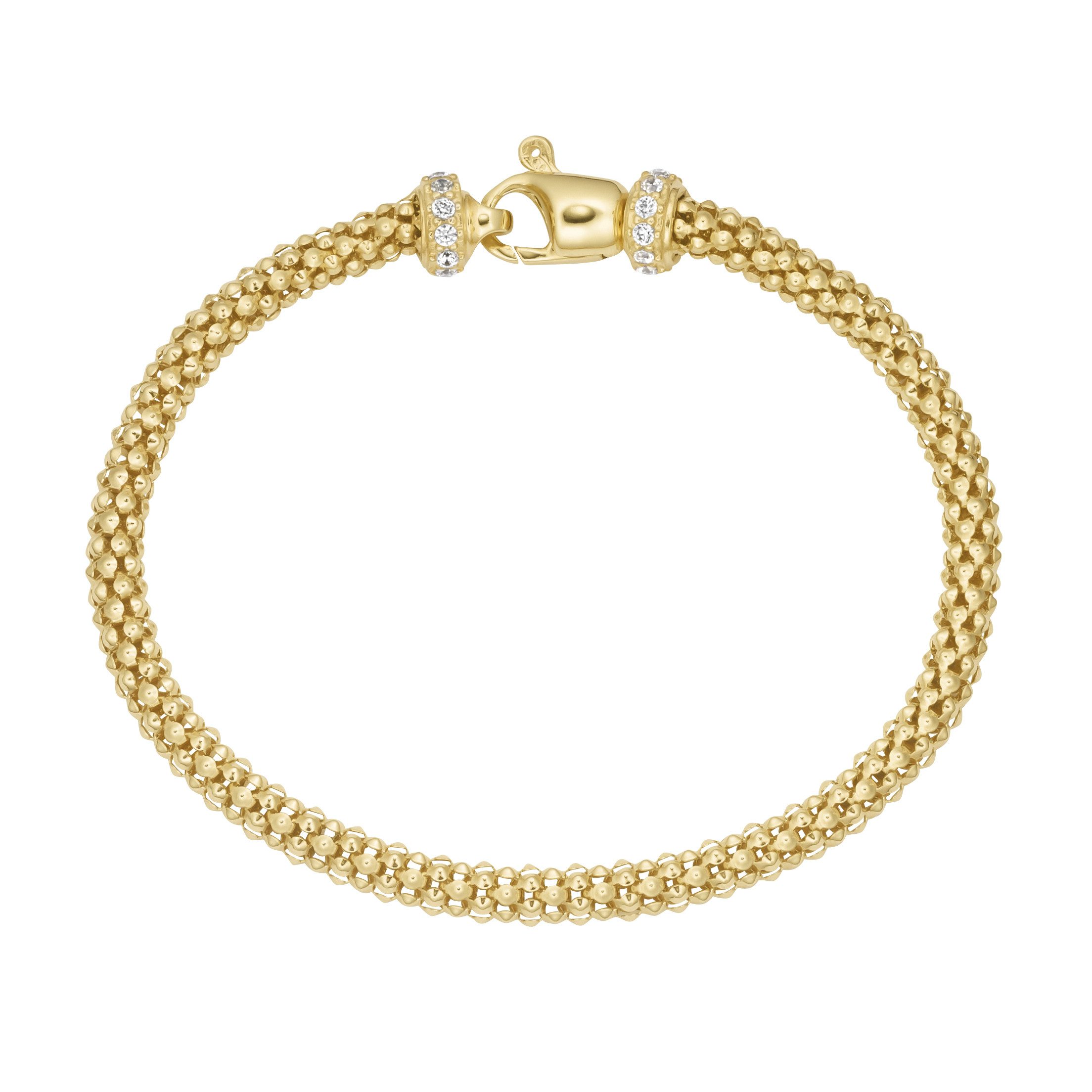 Armband Himbeerkette mit Zirkonia Steinen, Silber 925