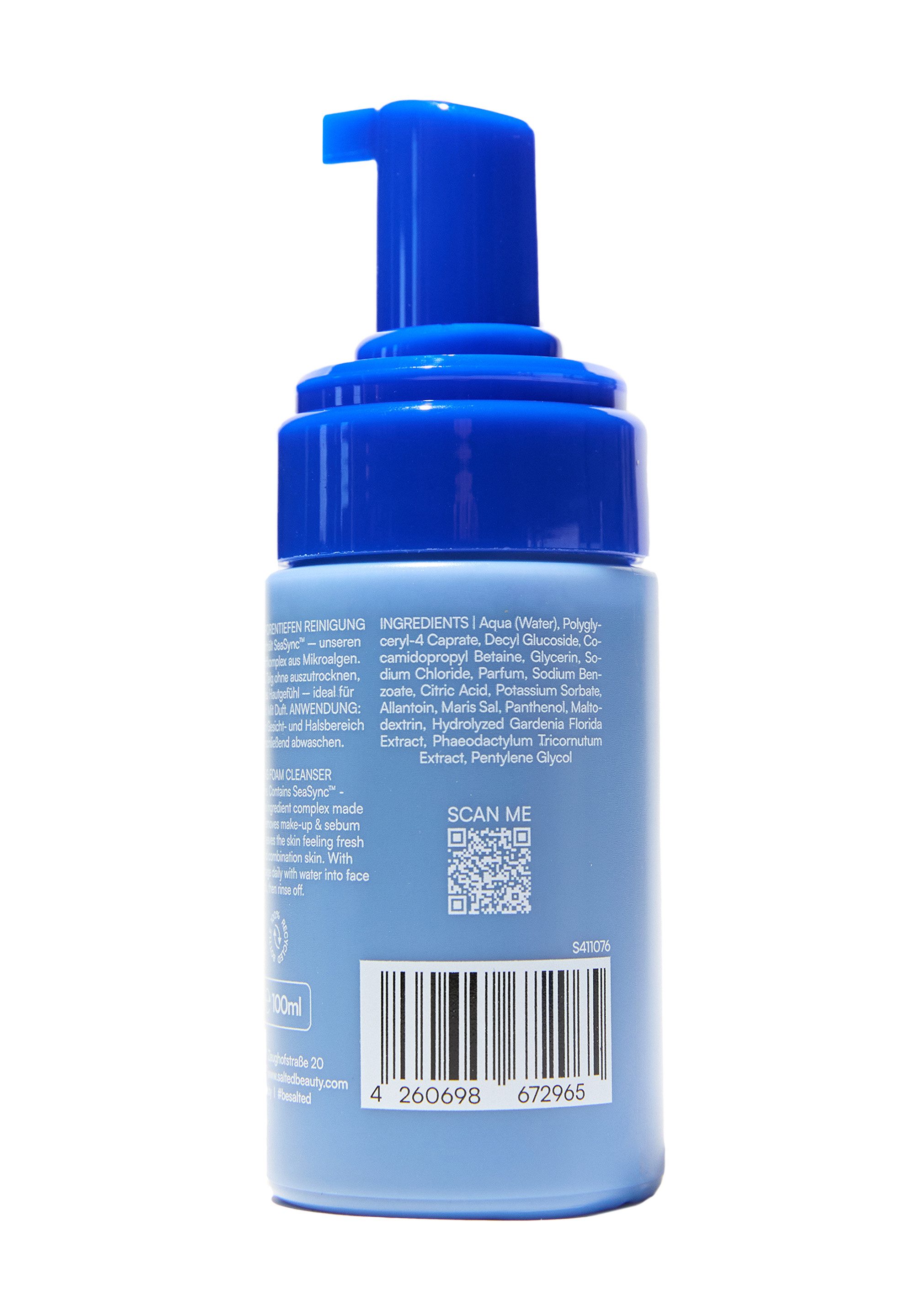salted. Gesichts-Reinigungsschaum Porentiefer Reinigungsschaum Blue Bubbles, Reinigungsschaum, frisches Hautbild, Panthenol