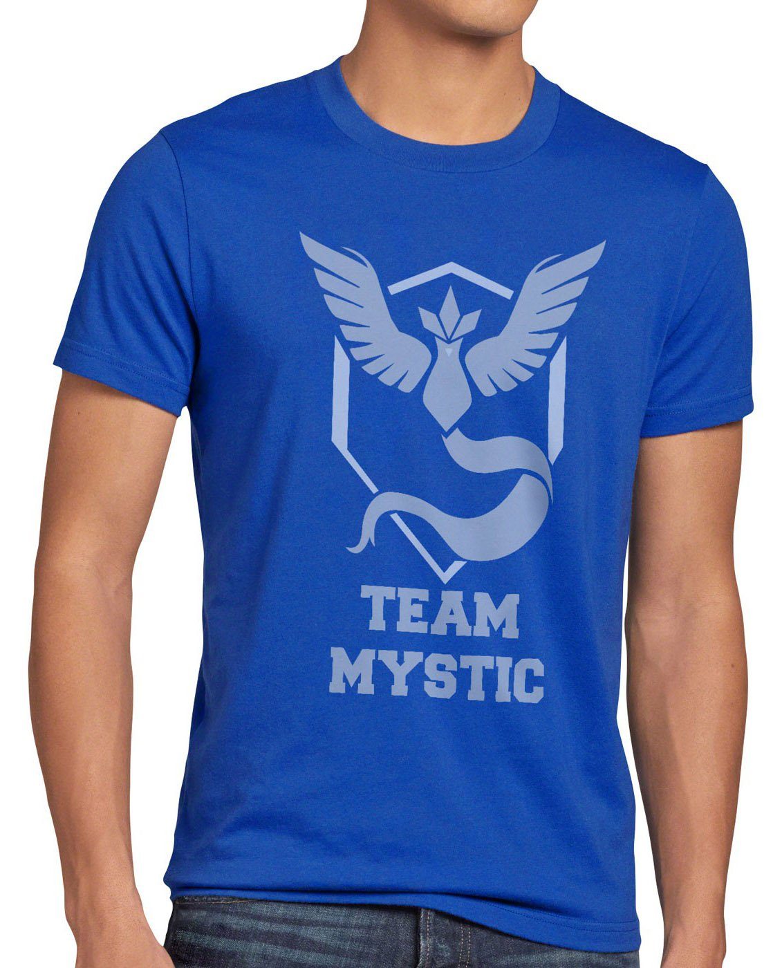 style3 eis Blau poke arena Team Team T-Shirt Weisheit Blue Print-Shirt Herren pokeball Mystic kampf