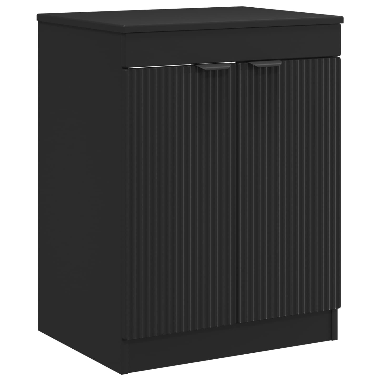 vidaXL Badezimmerspiegelschrank Badezimmerschrank Schwarz 54 x 41 x 70 cm Holzwerkstoff (1-St)