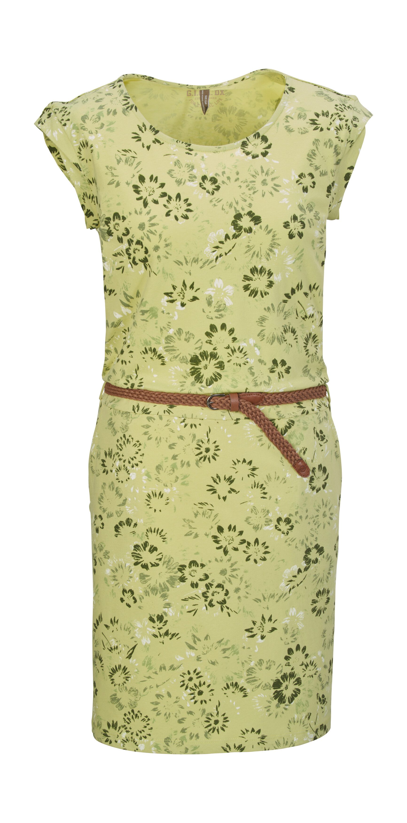 G.I.G.A. DX by killtec Sommerkleid GS 43 WMN DRSS Sommerkleid mit Flechtgürtel, All Over Print, Baumwolle, Taschen