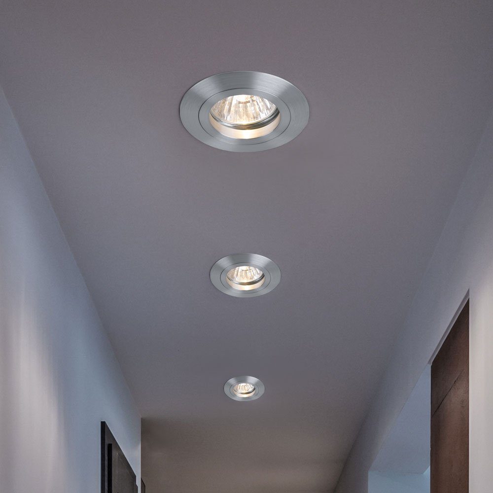 verbaut, Leuchten Deckenleuchte 3er fest LED Einbaustrahler Set LED-Leuchtmittel Badezimmer Briloner Warmweiß, Einbaustrahler, Einbauspot LED
