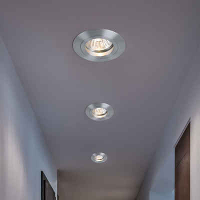 Briloner Leuchten LED Einbaustrahler, LED-Leuchtmittel fest verbaut, Warmweiß, LED Einbaustrahler Deckenleuchte Badezimmer Einbauspot 3er Set