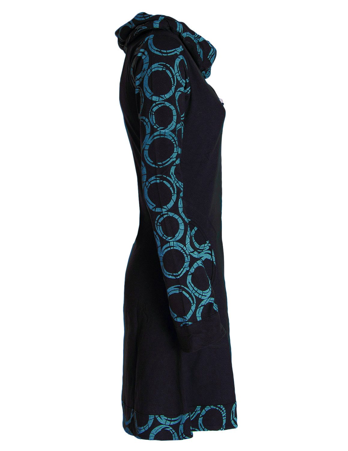Vishes Jerseykleid Langarm Kleid Schal-Kleid Winterkleider Baumwollkleid Elfen, Goa, Hippie Style