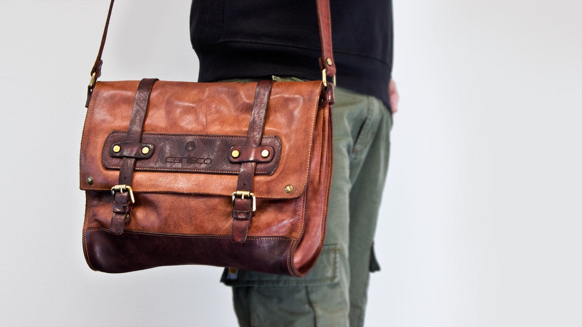 carisco Shopper Braune Business Tasche im Vintage-Stil