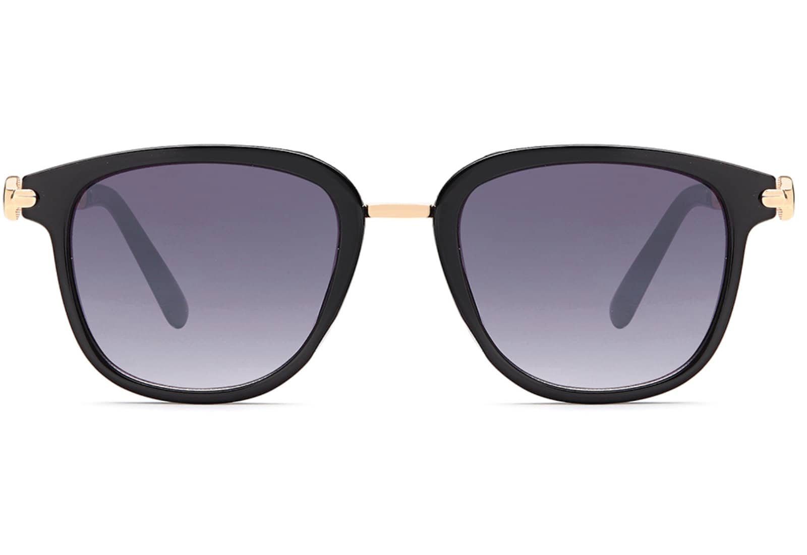 BEZLIT Schwarz (1-St) Eyewear Designer Sonnenbrille schwarzen Damen mit Linsen Rundglas Retrosonnenbrille Grau