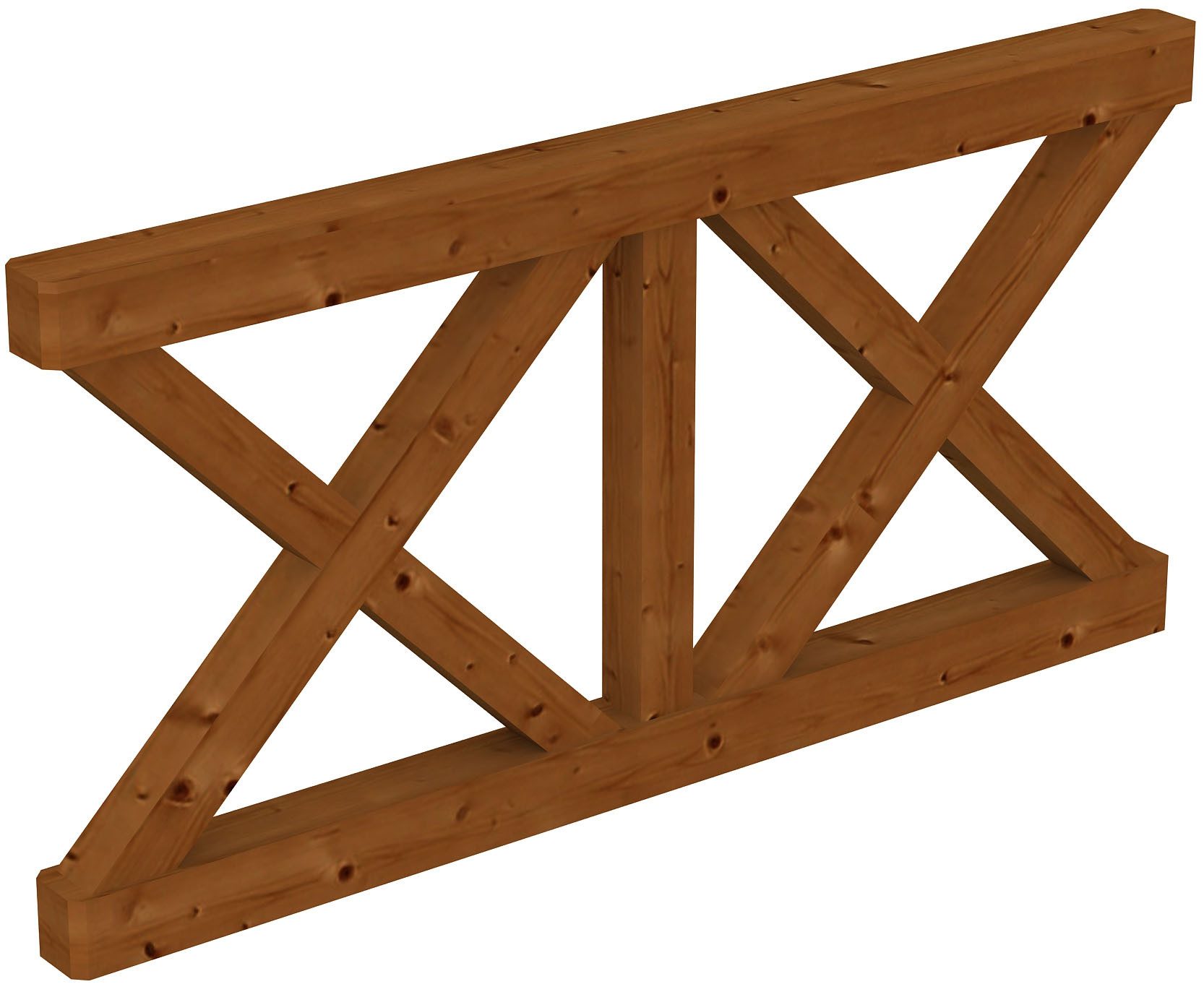 Skanholz Brüstungsgeländer Andreaskreuz, 170 cm Länge, 84 cm Höhe, für die Front