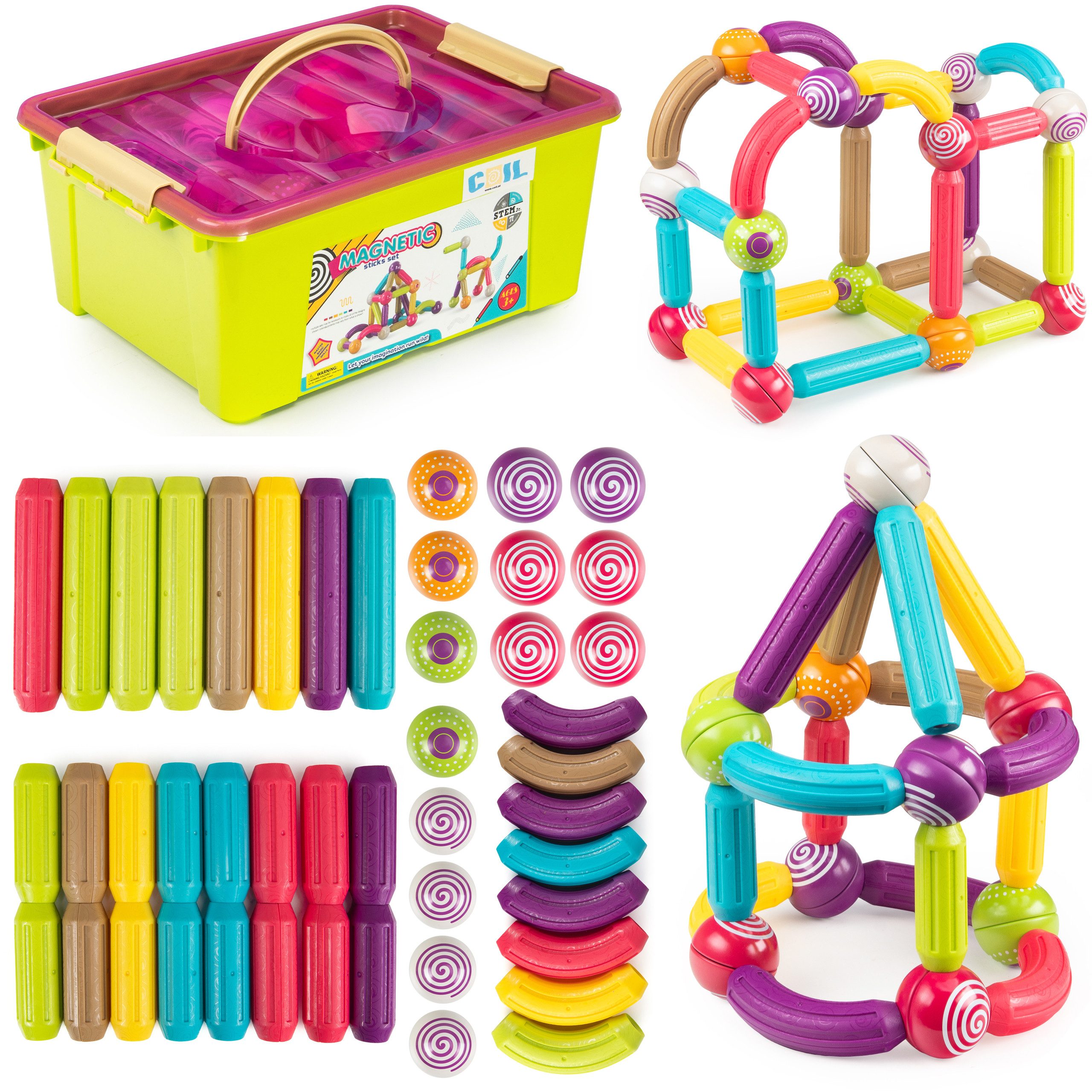 COIL DIY-STEM-Bausteine, Montessori Spielzeug, Magnetspielzeug Magnetspielb günstig online kaufen