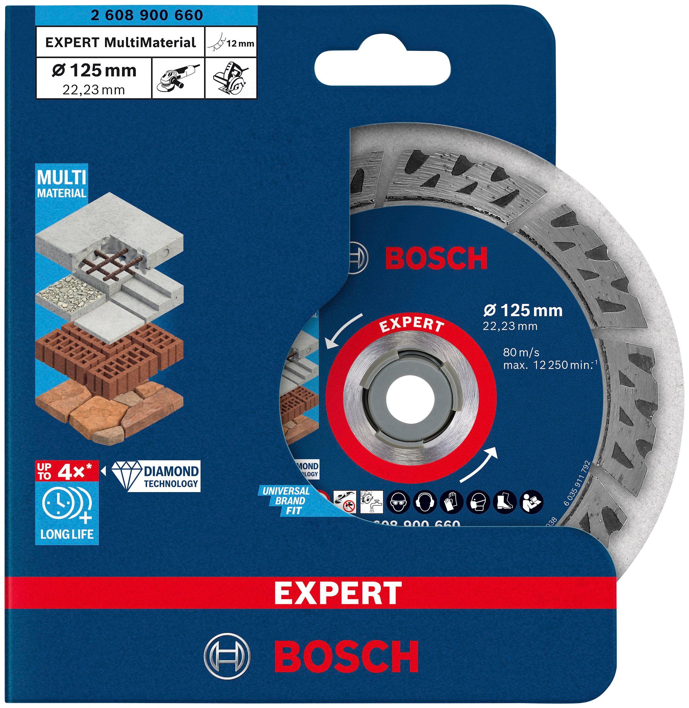 Bosch Professional Diamanttrennscheibe Expert MultiMaterial, Ø 125 mm, 22,23 x 2,2 x 12 mm