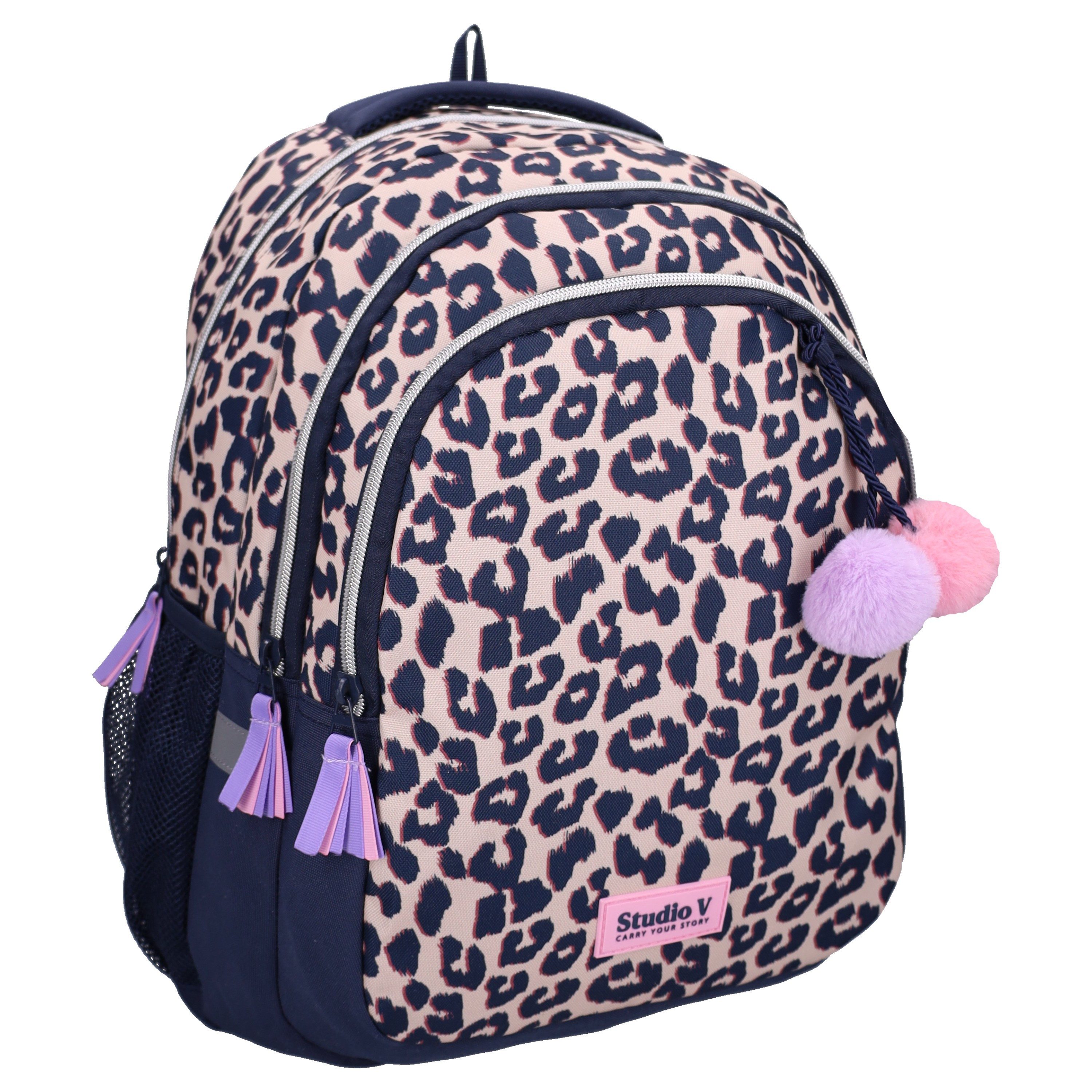 Studio V Rucksack Leopard Luxe Kinder Backpack Schultasche Tagesrucksack 44 cm