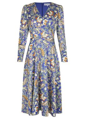 Kleo Abendkleid FIT & FLARE MIDI DRESS in glänzendem Satin mit Blumenprint