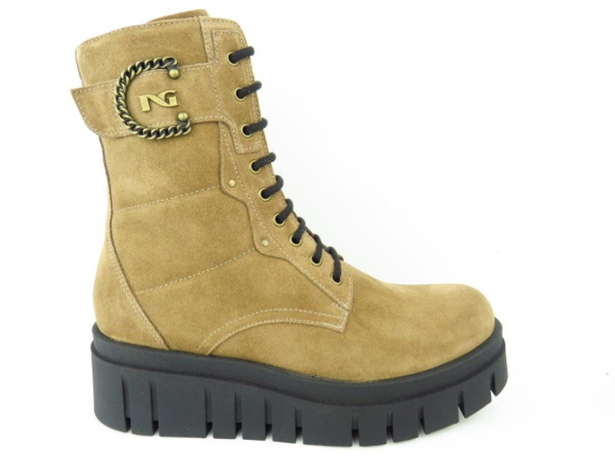 Velour braun ZIP Stiefelette
