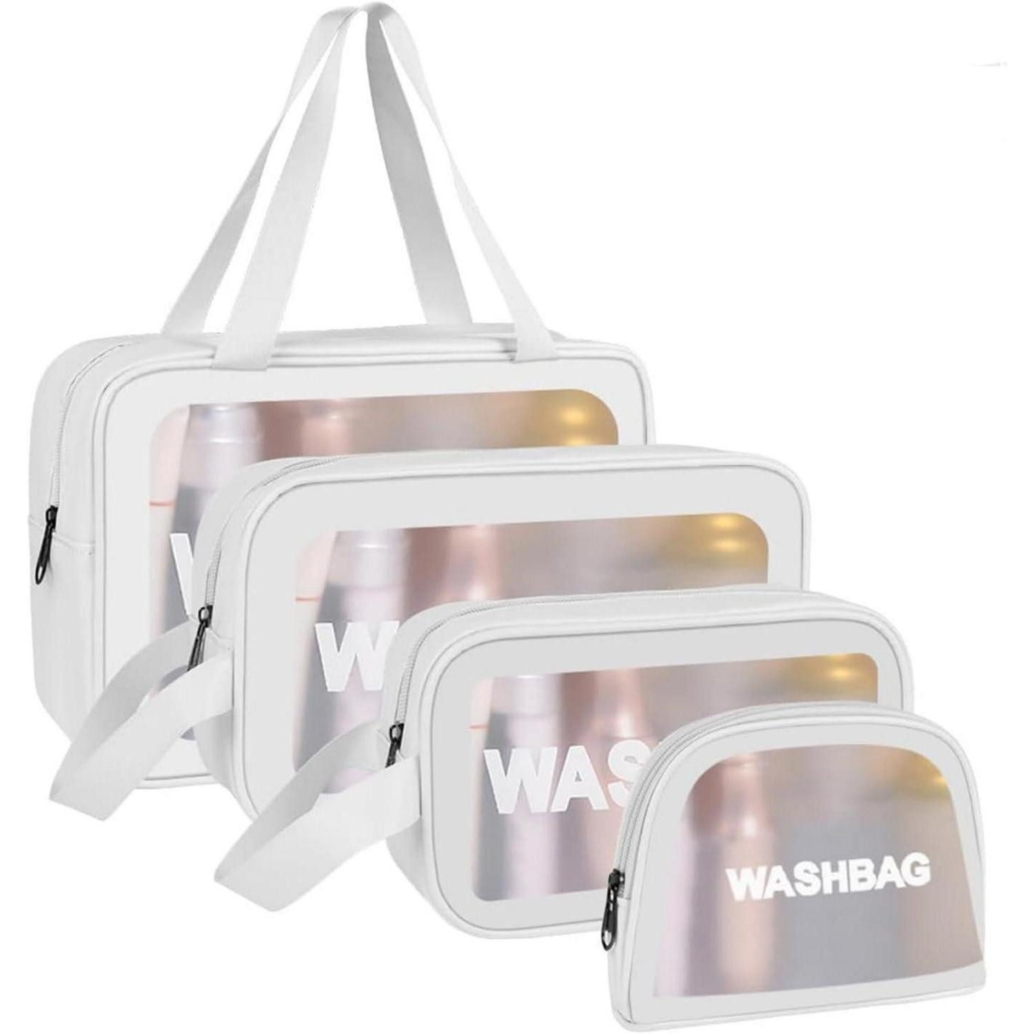 Kulturbeutel Reise Kulturbeutel Transparente Kosmetiktasche PU-Leder Kulturtasche