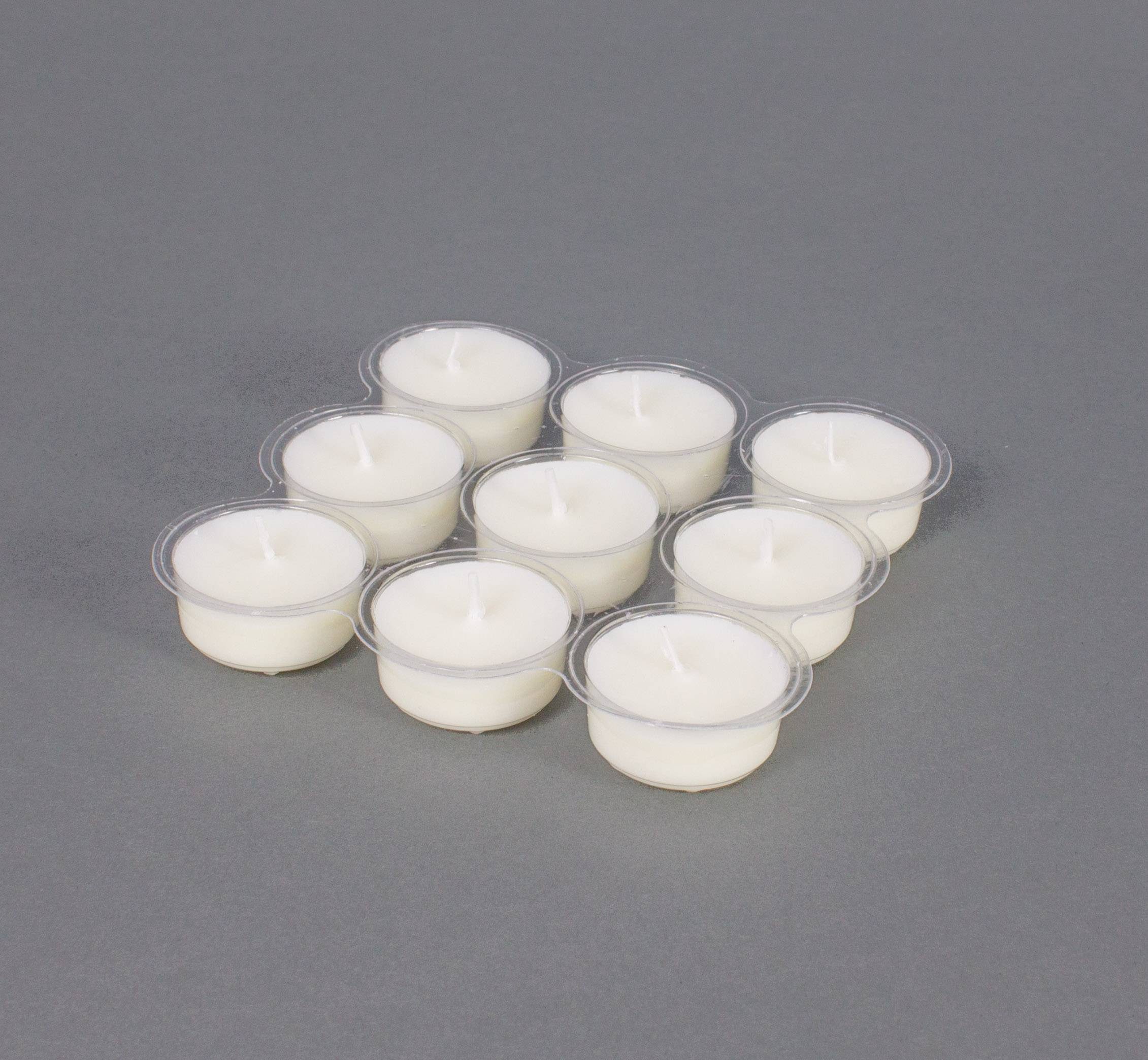 INNA-Glas Teelicht 9er Pack, ohne Aluminium, Weiss - in Deutschland hergestellt