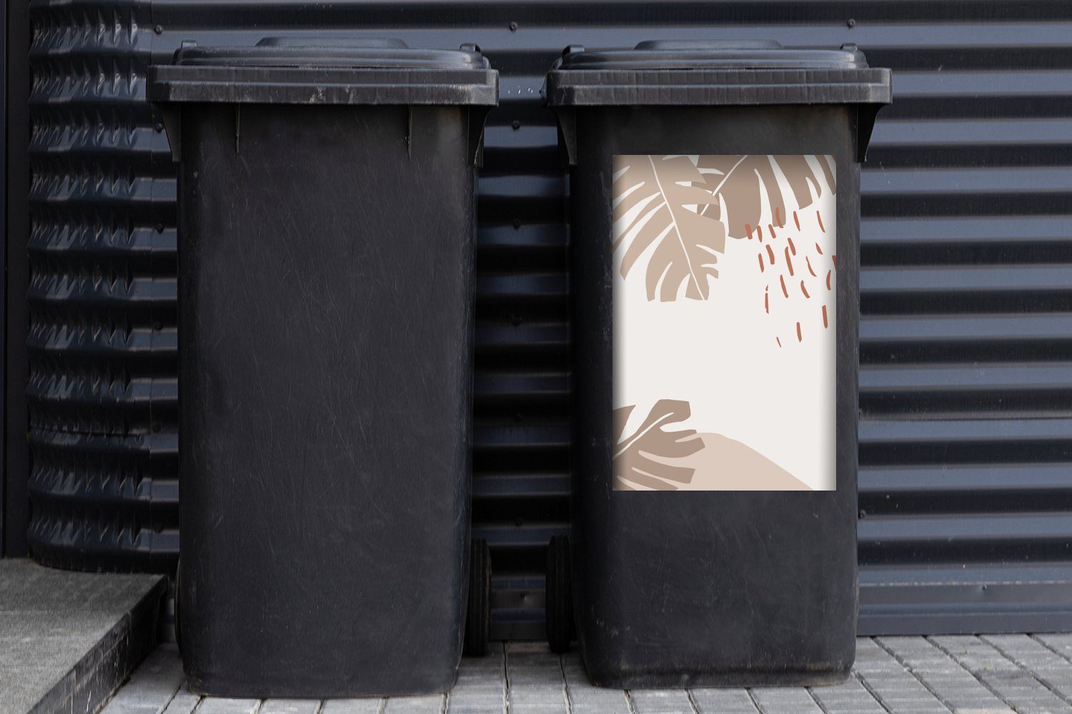 St), Sommer MuchoWow - Mülltonne, Abfalbehälter - Wandsticker (1 Blatt Tropisch Container, Sticker, Mülleimer-aufkleber,