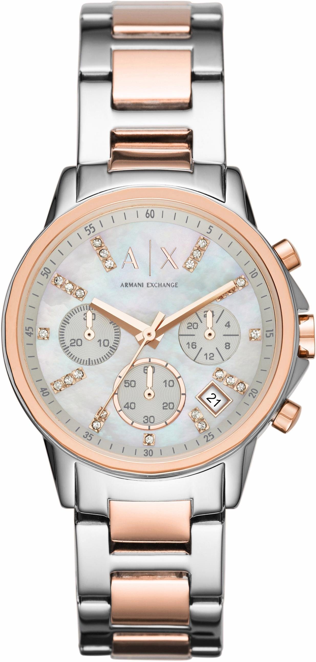 ARMANI EXCHANGE Chronograph AX4331, Quarzuhr, Armbanduhr, Damenuhr, Stoppfunktion, Edelstahlarmband