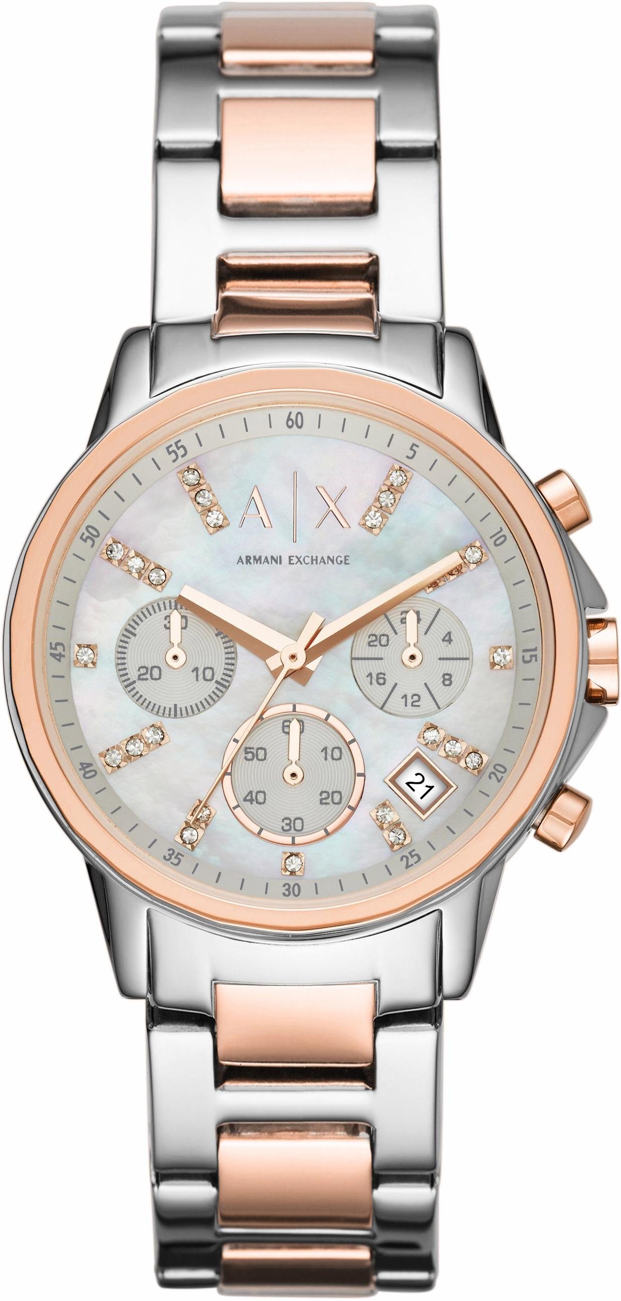 ARMANI EXCHANGE Chronograph AX4331, Quarzuhr, Armbanduhr, Damenuhr, Stoppfunktion, 12/24-Std.-Anzeige