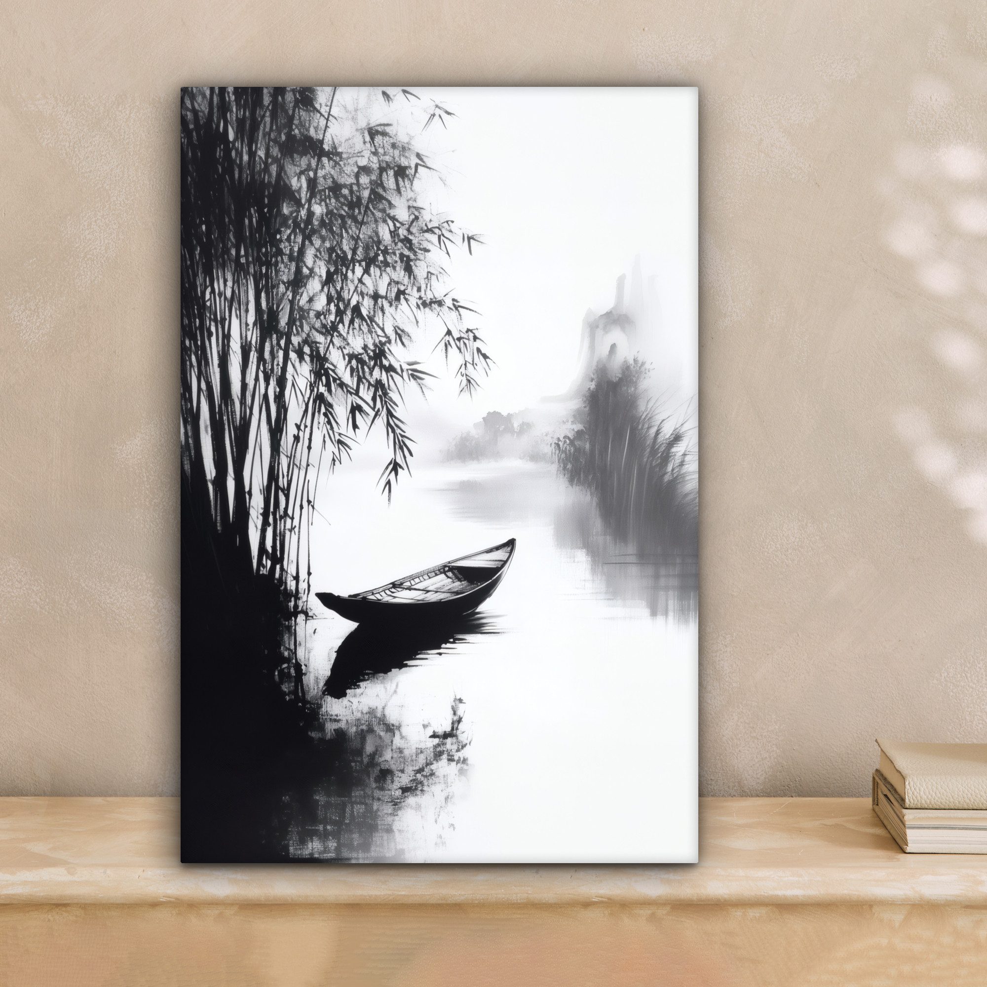 OneMillionCanvasses® Leinwandbild Boot - Fluss - günstig online kaufen
