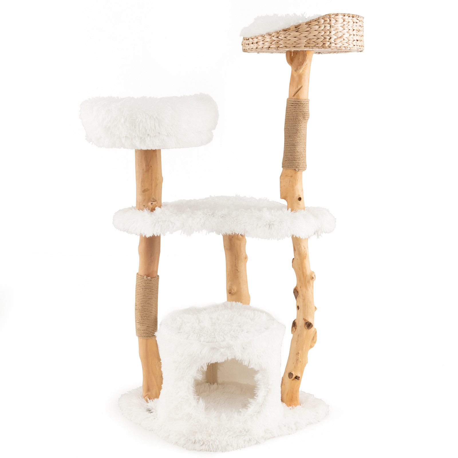 COSTWAY Kratzbaum 124cm Katzenbaum, Katzenbaum, Kletterbaum mit Katzenhöhle, 124cm hoch