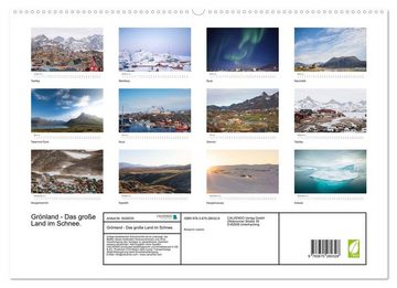 CALVENDO Wandkalender Grönland - Das große Land im Schnee. (Premium, hochwertiger DIN A2 Wandkalender 2023, Kunstdruck in Hochglanz)