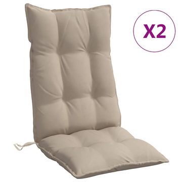 vidaXL Sitzauflage Hochlehner-Auflagen 2 Stk. Taupe Oxford-Gewebe, (2 St)