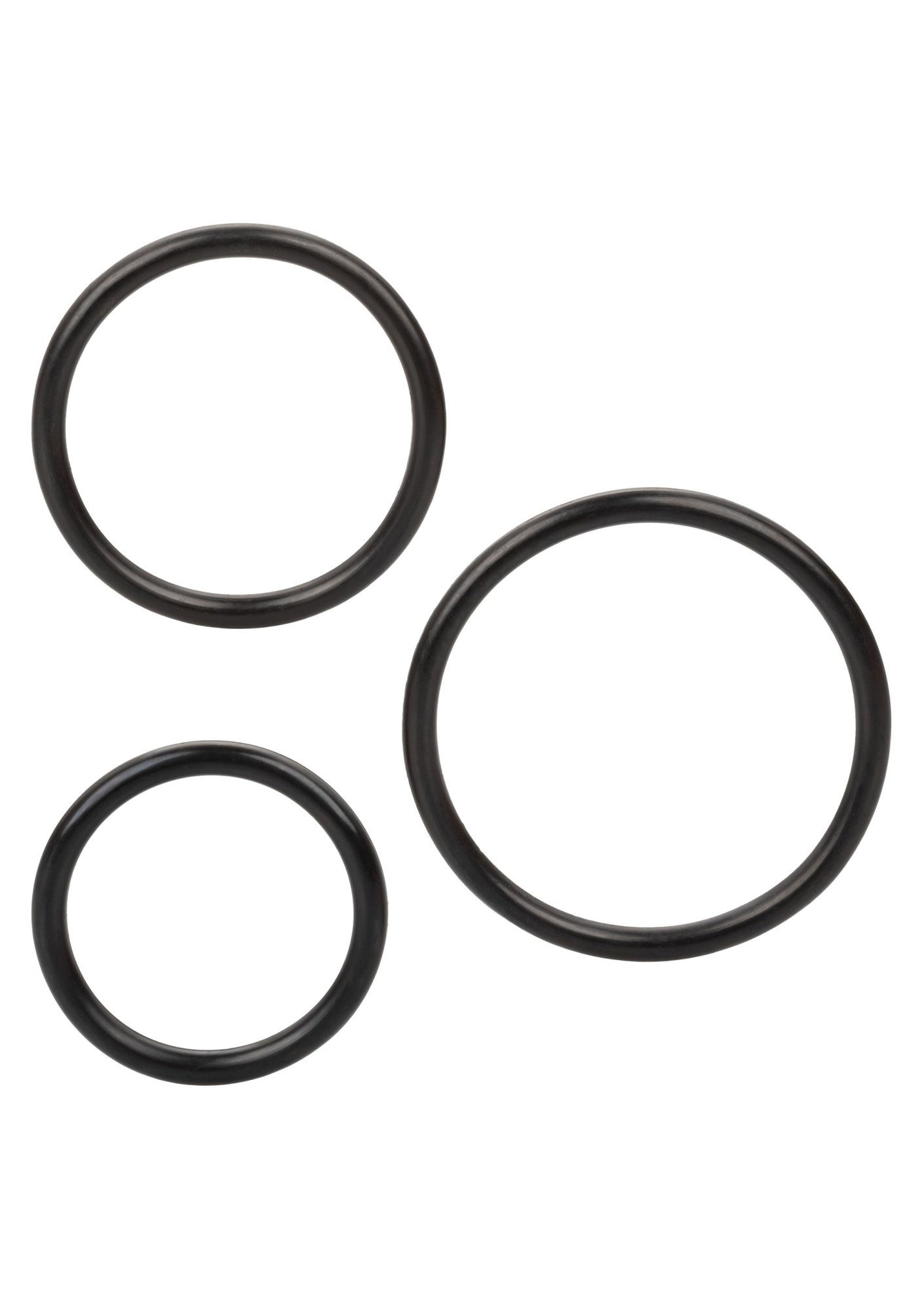 Calexotics Strap-on-Dildo Strap-on und in 3 Dildos schwarz versch. - Set Größen Ringen mit