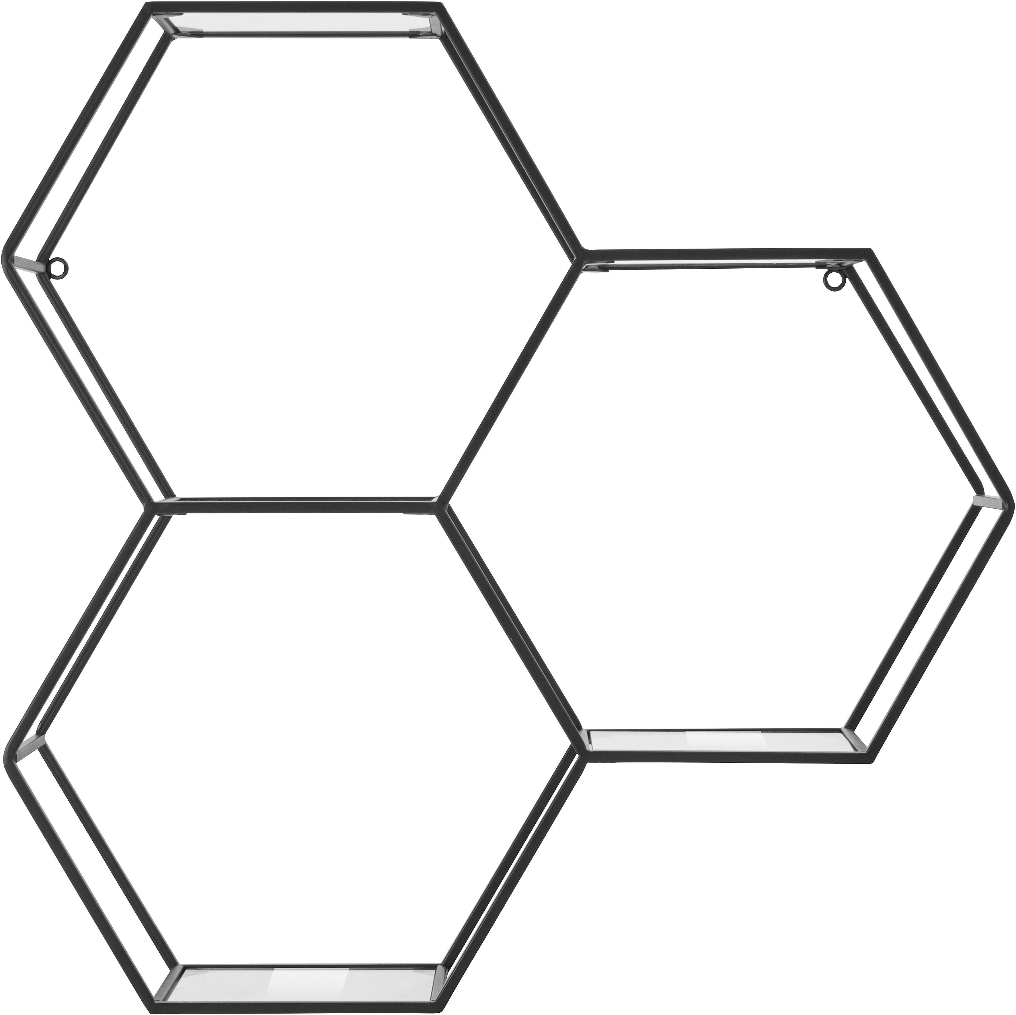 OTTO home Deko-Wandregal Lenia, 3 Ablageflächen aus Glas in einer besonderen Form kombiniert, für elegantes und modernes Wohnen, aus Metall, in 3 Farben – Bild 4 von 5