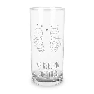 Mr. & Mrs. Panda Glas 400 ml Biene Verliebt - Transparent - Geschenk, Glas mit Gravur, Glas, Premium Glas, Lasergravur
