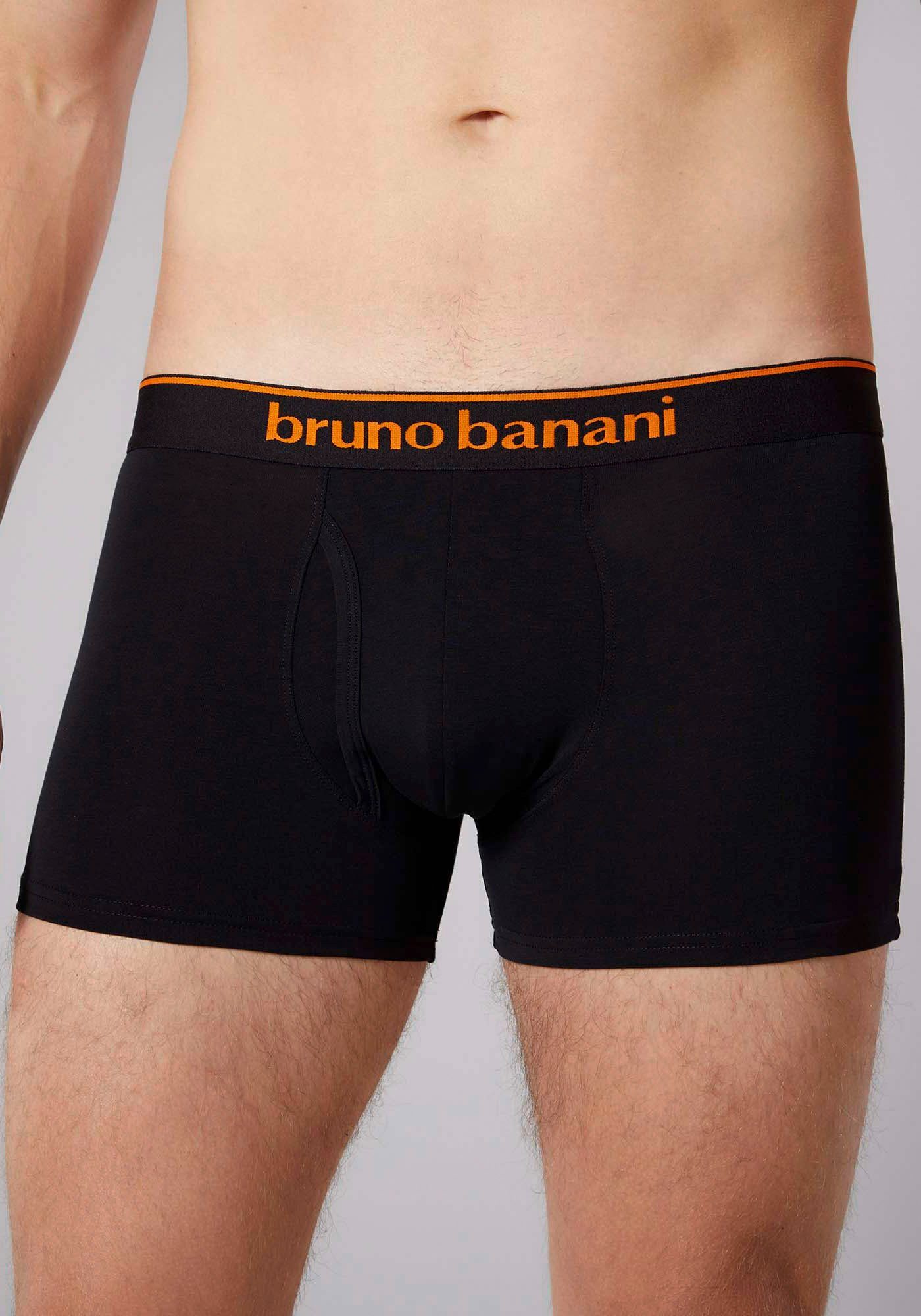 Bruno Banani Boxershorts Short 2Pack Details 2-St) Quick Access (Packung, Kontrastfarbene schwarz