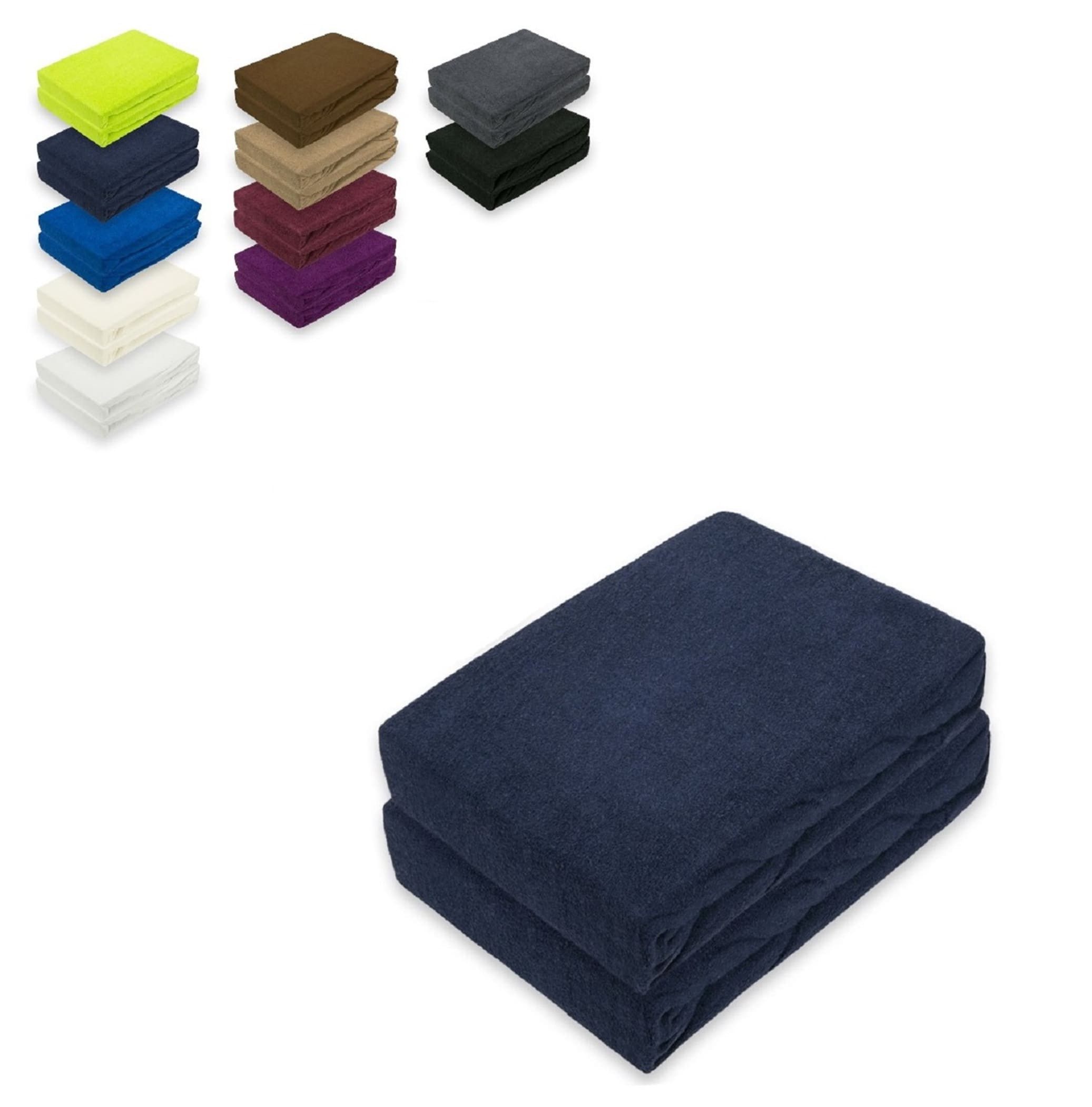 EXKLUSIV HEIMTEXTIL Spannbettlaken Doppelpack Frottee Spannbettlaken 90 - 100 x 200 cm, Frottee, Gummizug: rundum, (2 Stück)