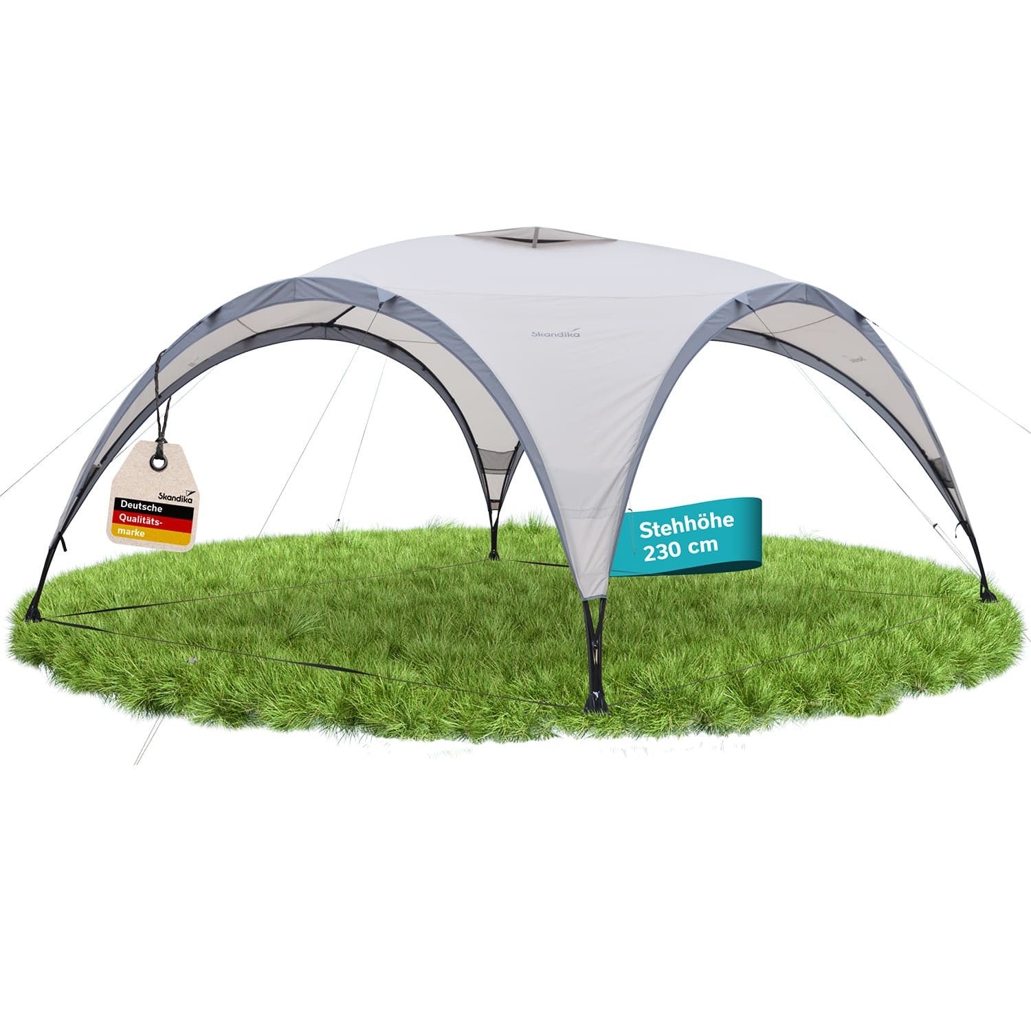 Skandika Pavillon Event Shelter Ascot 350 Faltpavillon, Partyzelt, Gartenpavillon, (stabile Stahlstangen, Breite Füße mit Verankerungsmöglichkeit), 350x350, wetterfest, Regenschutz, UPF 50+, 230 cm Stehhöhe, Partyzelt