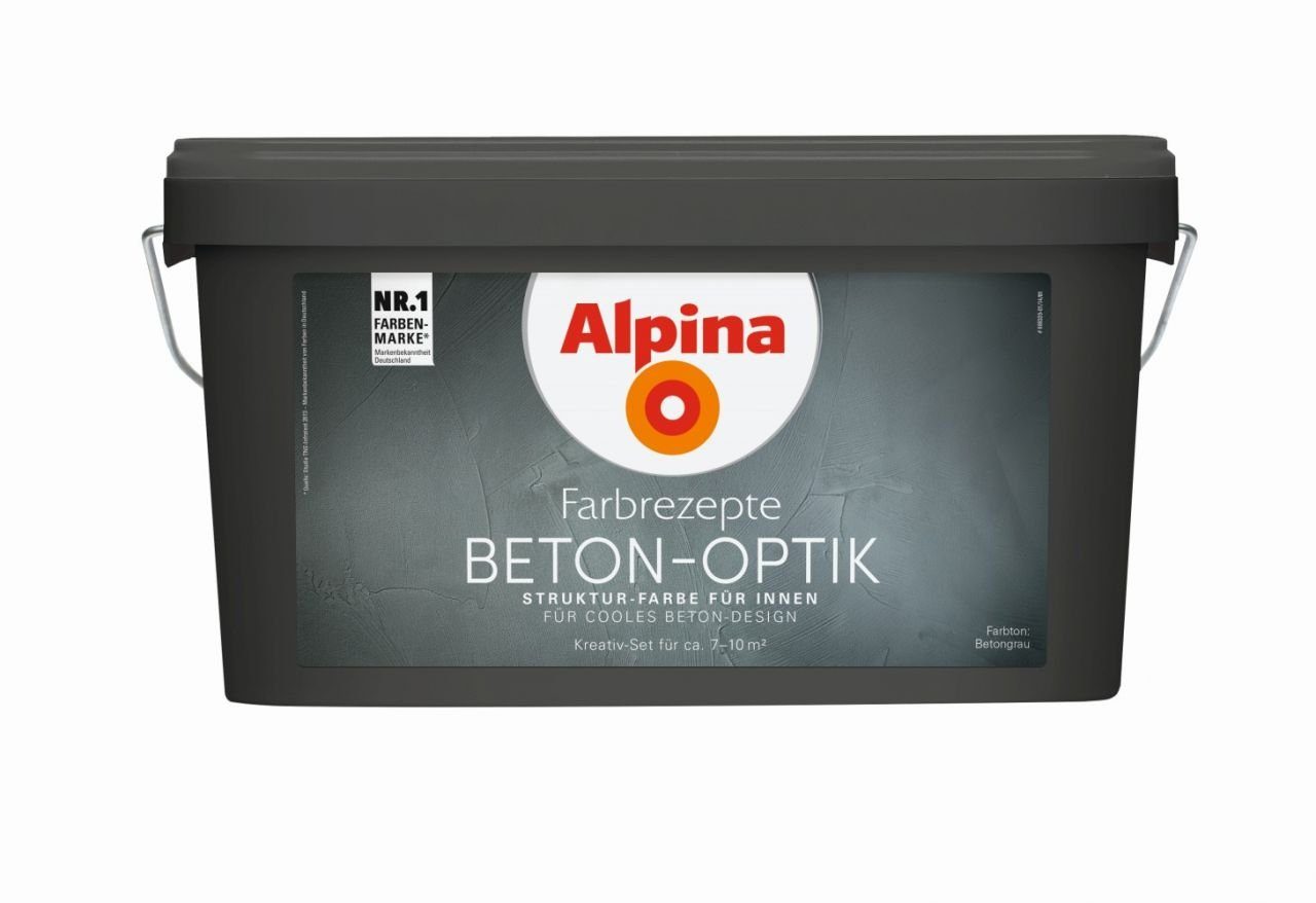 1 L Alpina Wandfarbe Optik Beton-Optik Alpina 3 Beton L und Basis Innenfarbe