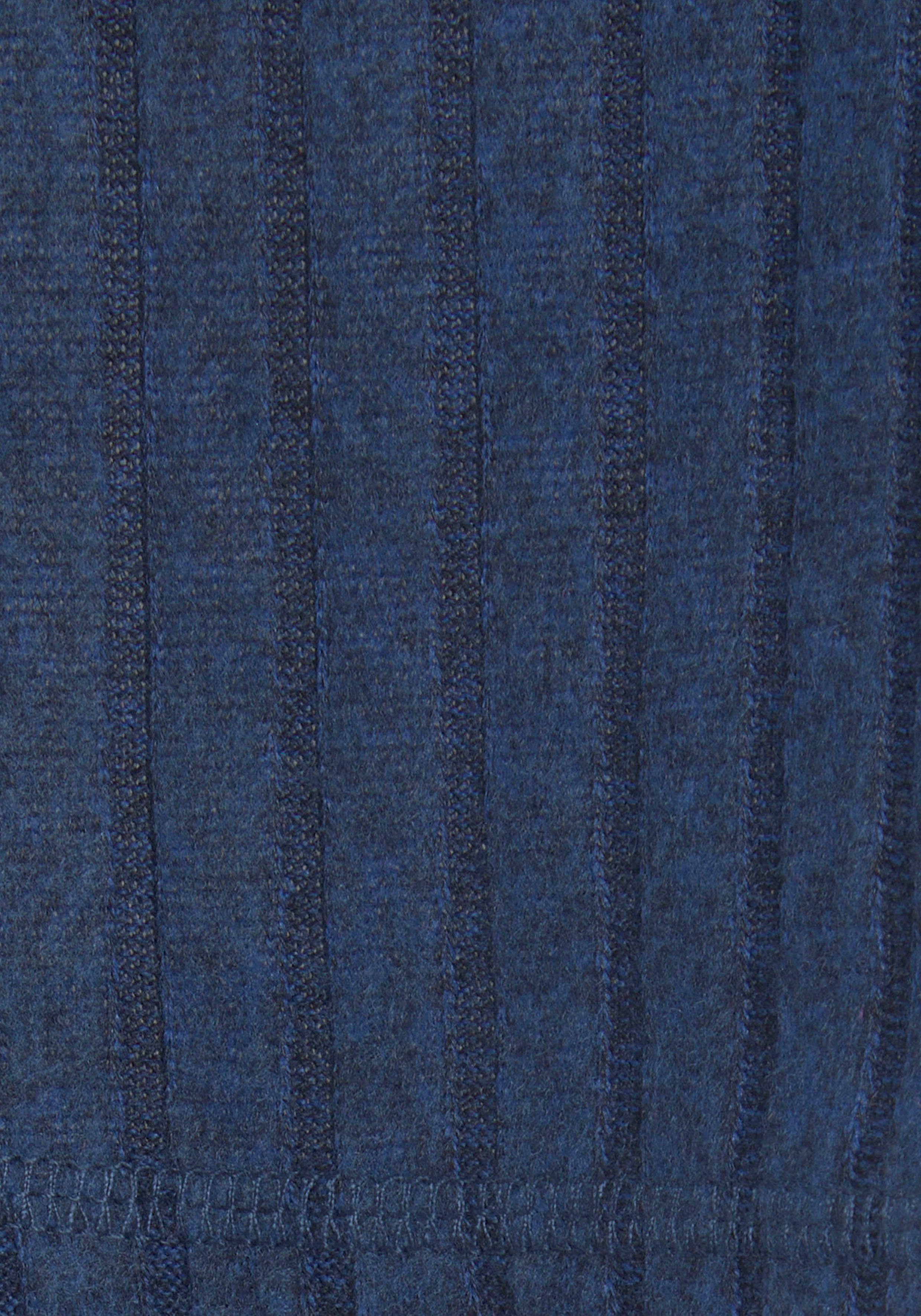 LASCANA -Loungeshirt Strick, blau-melange aus Loungewear weichem 3/4-Arm-Shirt