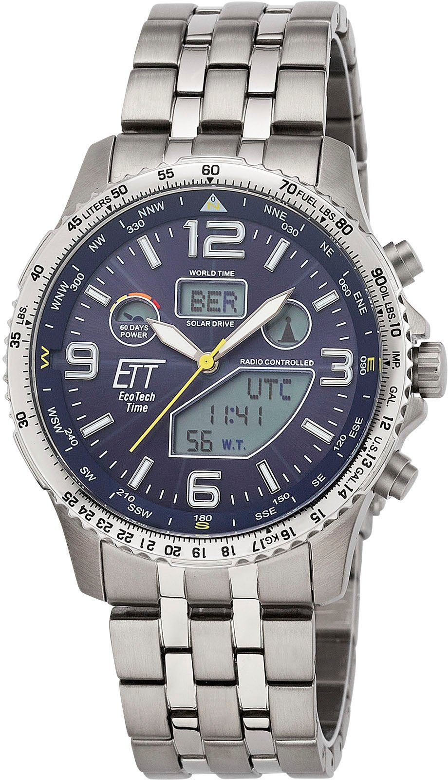 ETT Funkchronograph Professional World Timer, EGT-11575-31M, Solar | Titanuhren