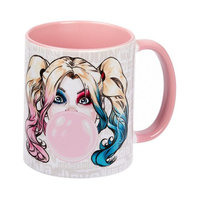 United Labels® Tasse DC Comics Tasse Harley Quinn - Love Stinks Kaffeetasse Becher Kaffeebecher aus Keramik Rosa 320 ml Keramik