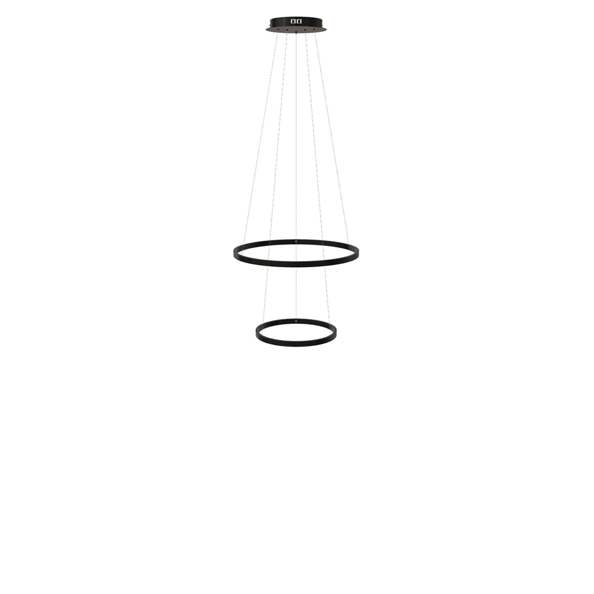 s.luce Pendelleuchte LED 2er-Ring Hängeleuchten Kombination Zentrisch Schwarz, Warmweiß