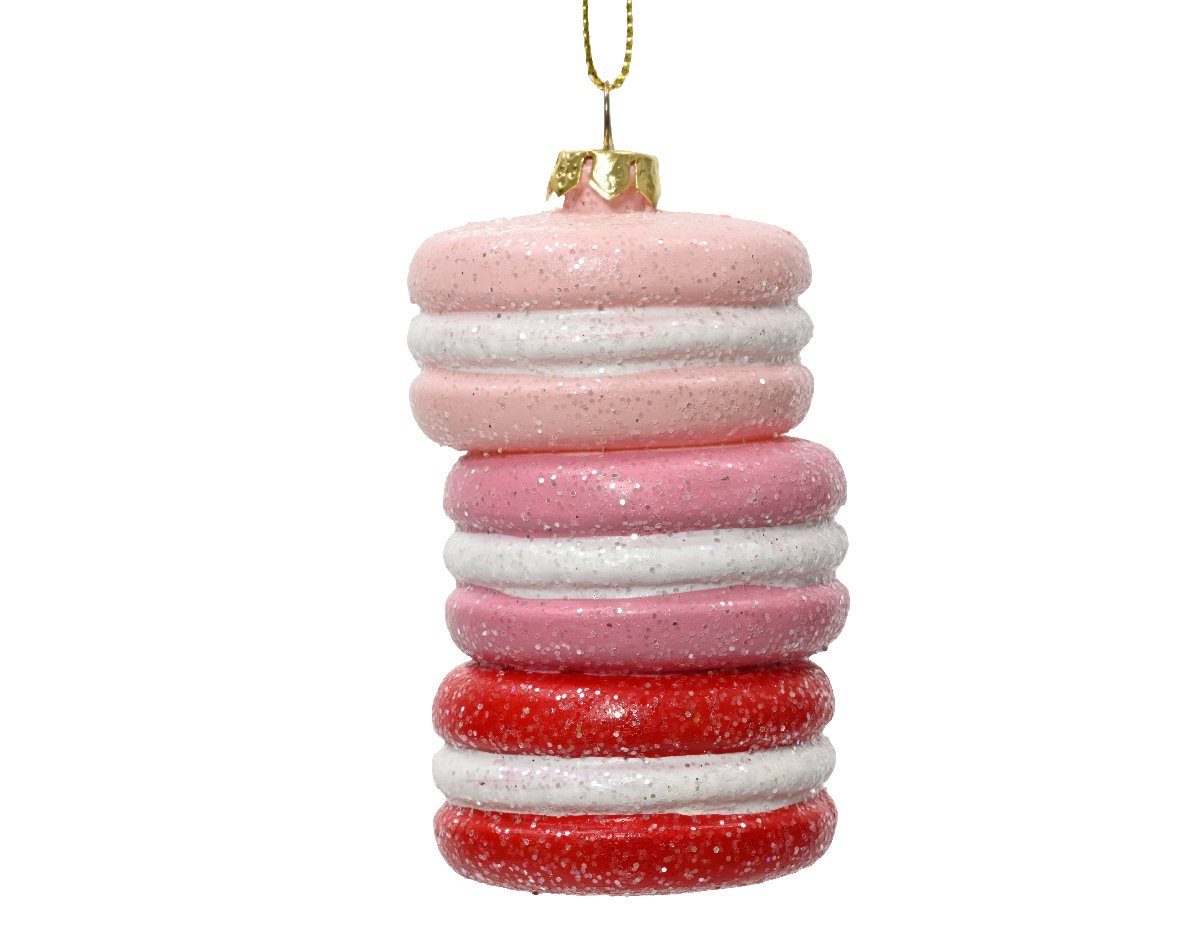 Macarons season Christbaumschmuck rosa decorations rot 8cm Kunststoff weiß Decoris Christbaumschmuck,