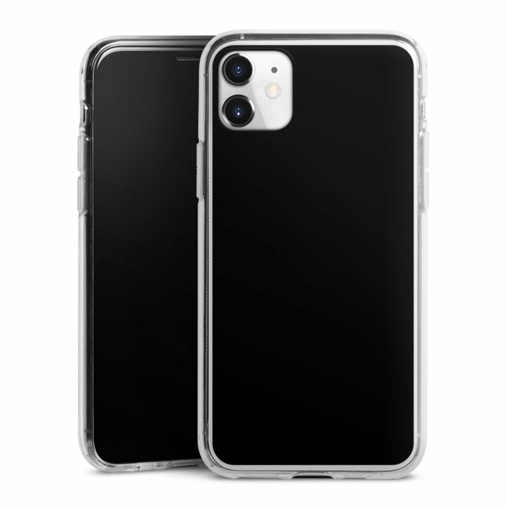 DeinDesign Handyhülle einfarbig schwarz Farbe Schwarz, Apple iPhone 11 Silikon Hülle Bumper Case Handy Schutzhülle