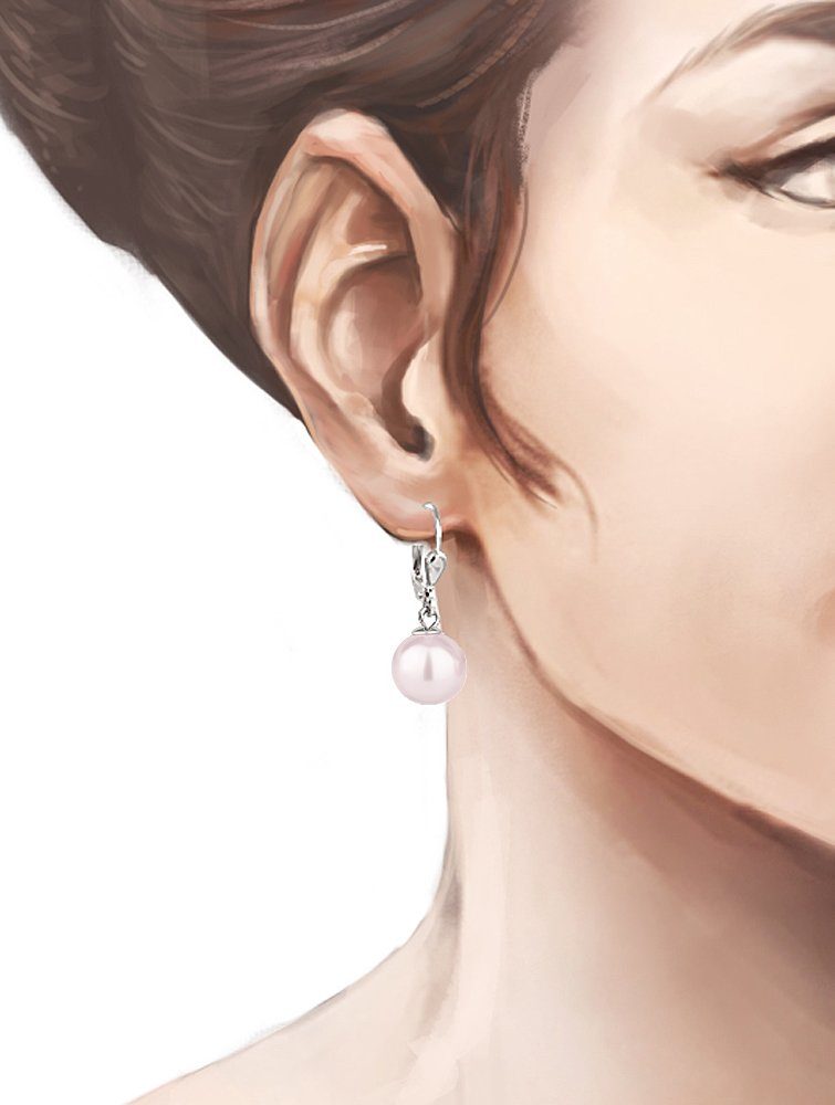 Schöner-SD Paar Ohrhänger Ohrringe Hänger mit Perle 10mm hängend (inkl. Sch günstig online kaufen