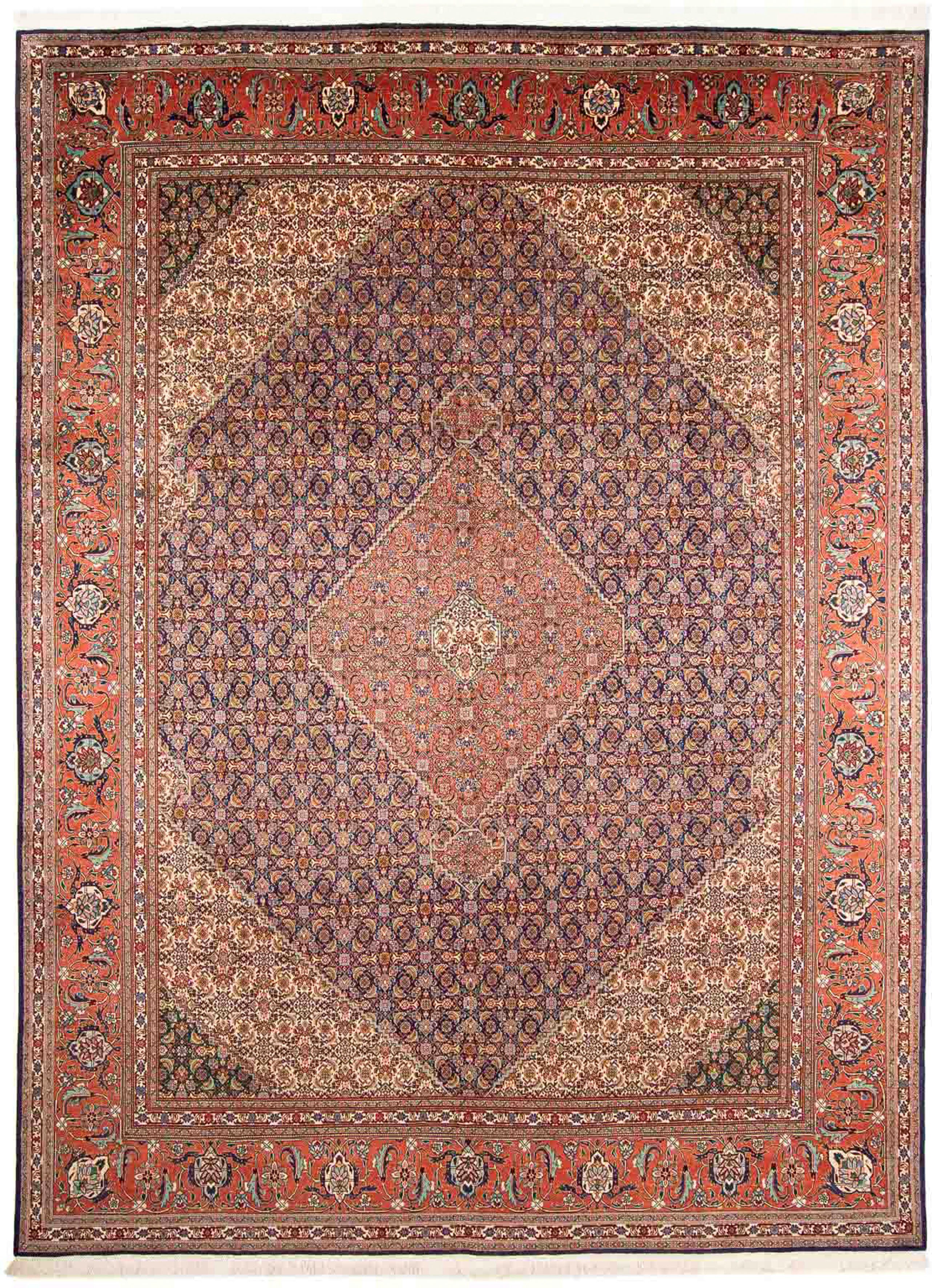 Orientteppich Perser - - 10 mm, morgenland, Höhe: cm 295 Wohnzimmer, x mit Täbriz 377 Zertifikat rechteckig, Einzelstück - Handgeknüpft, mehrfarbig
